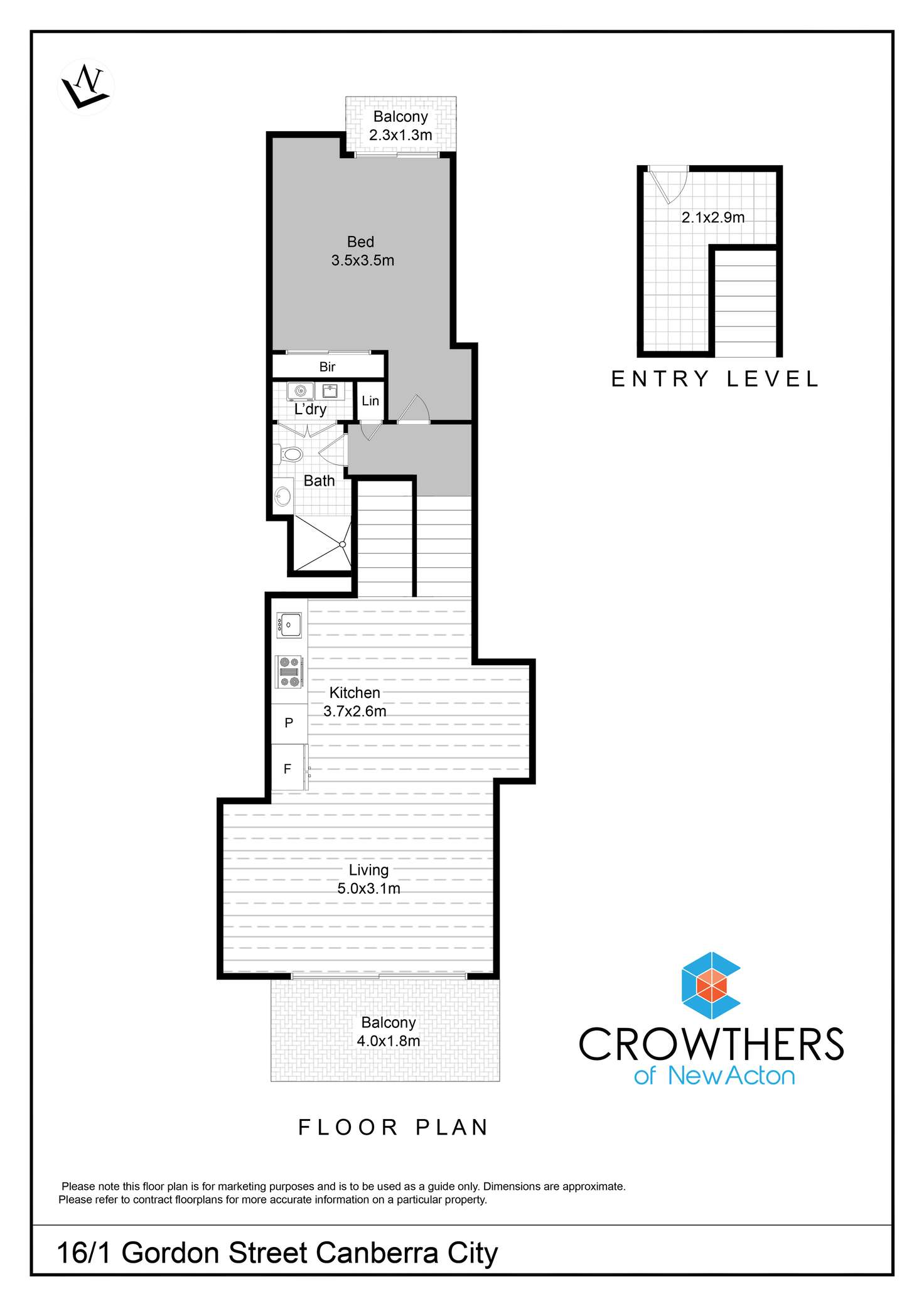 Floorplan of Homely apartment listing, 16/1 Gordon Street, City ACT 2601