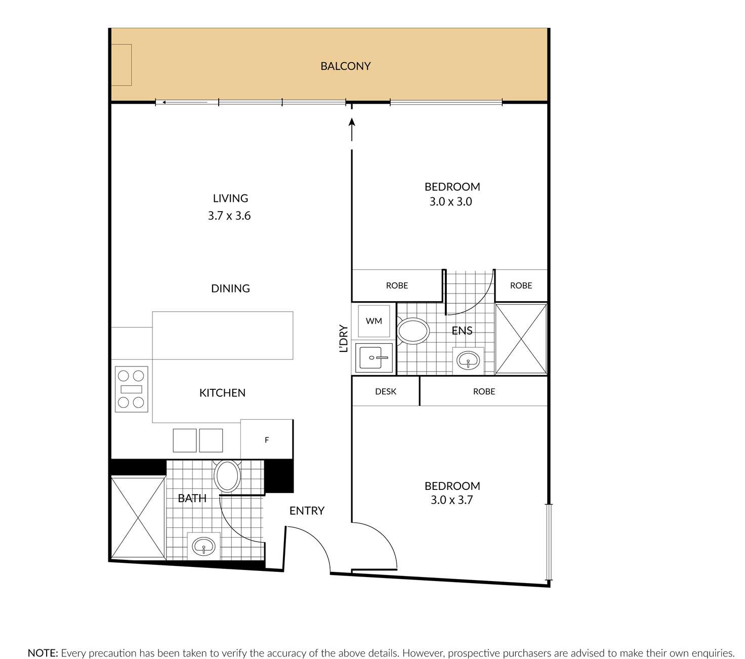 Floorplan of Homely apartment listing, 308/45 York Street, Richmond VIC 3121