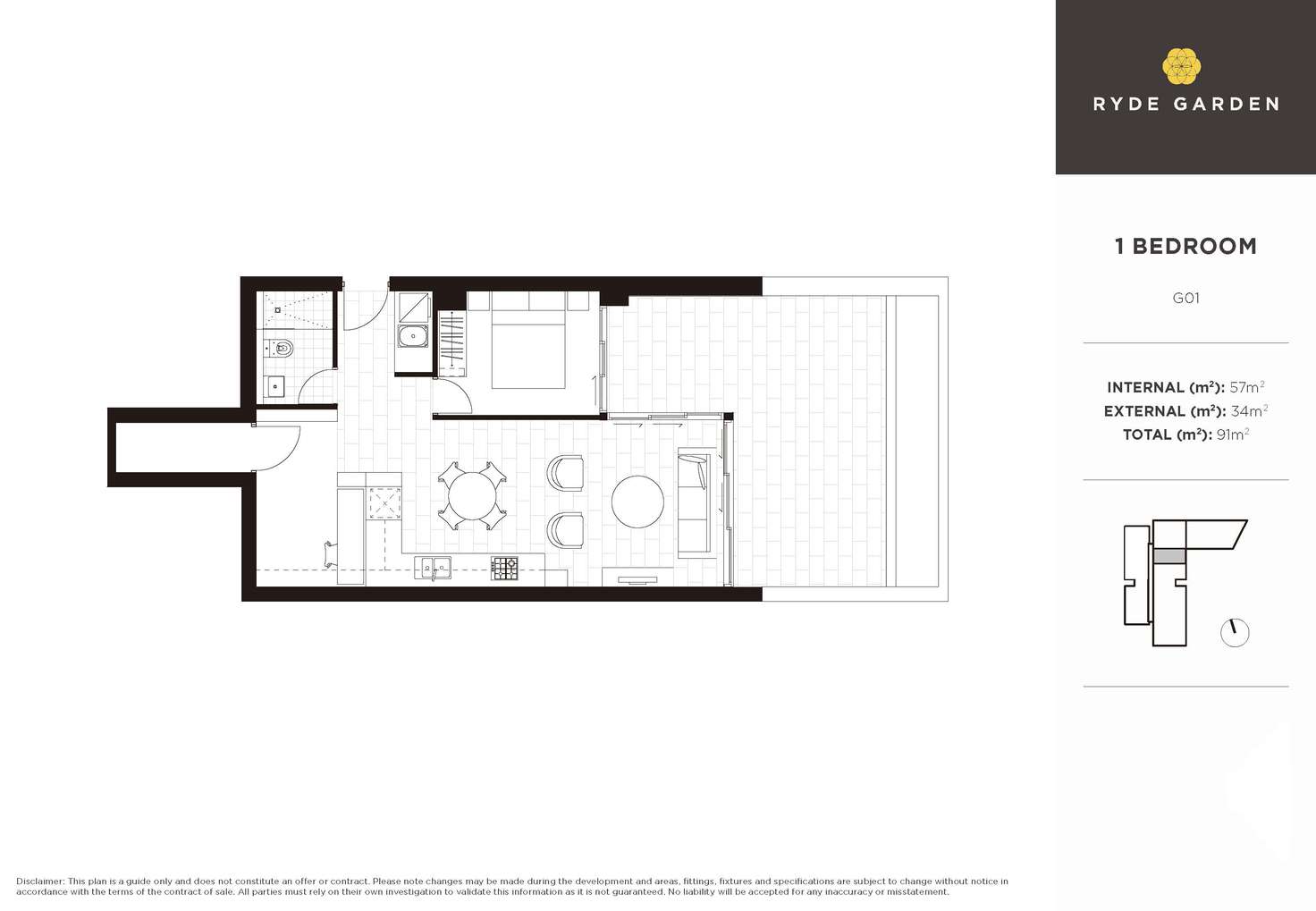 Floorplan of Homely apartment listing, One Bedroom/3 Network Place, North Ryde NSW 2113