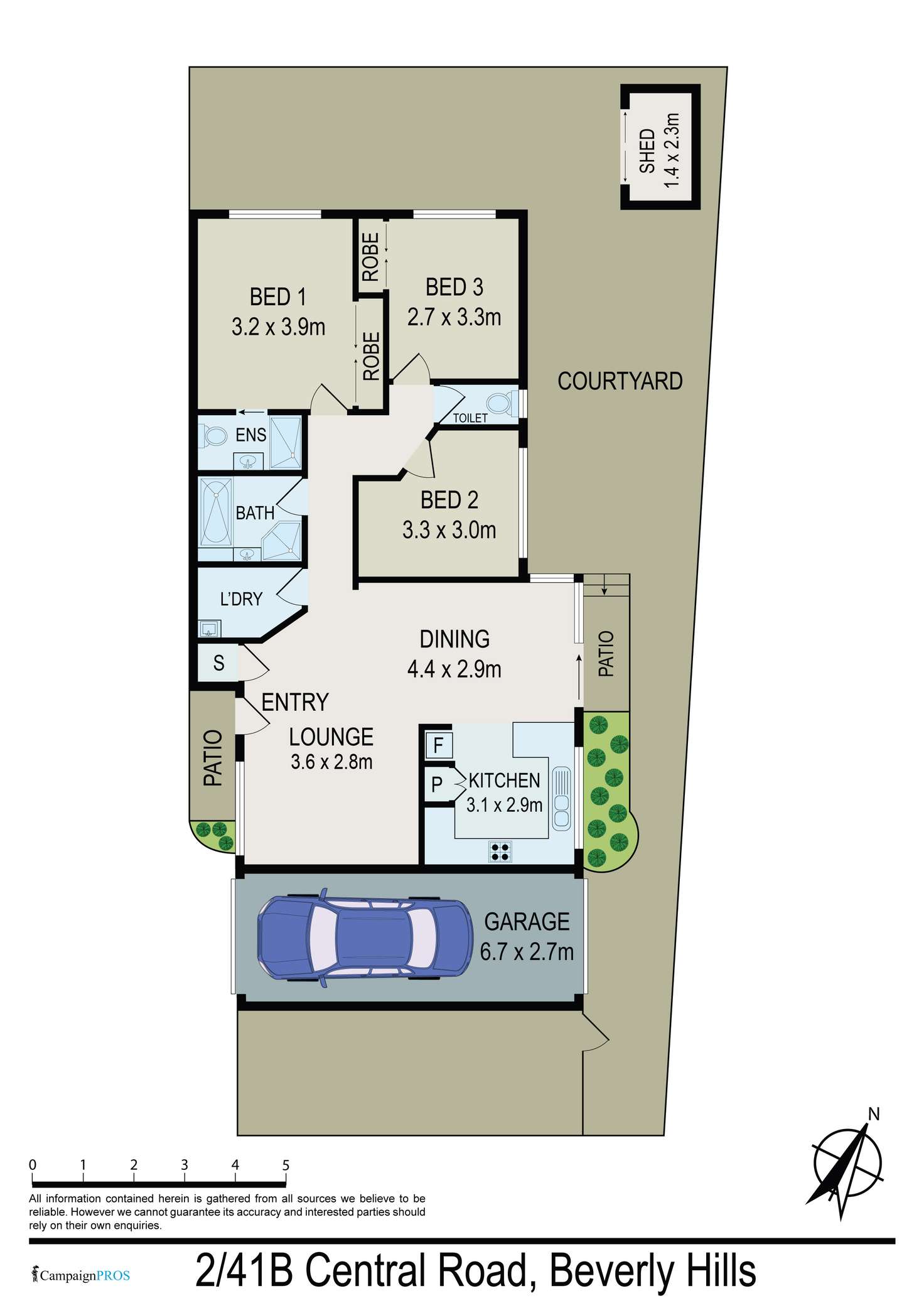 Floorplan of Homely villa listing, 2/41B CENTRAL ROAD, Beverly Hills NSW 2209