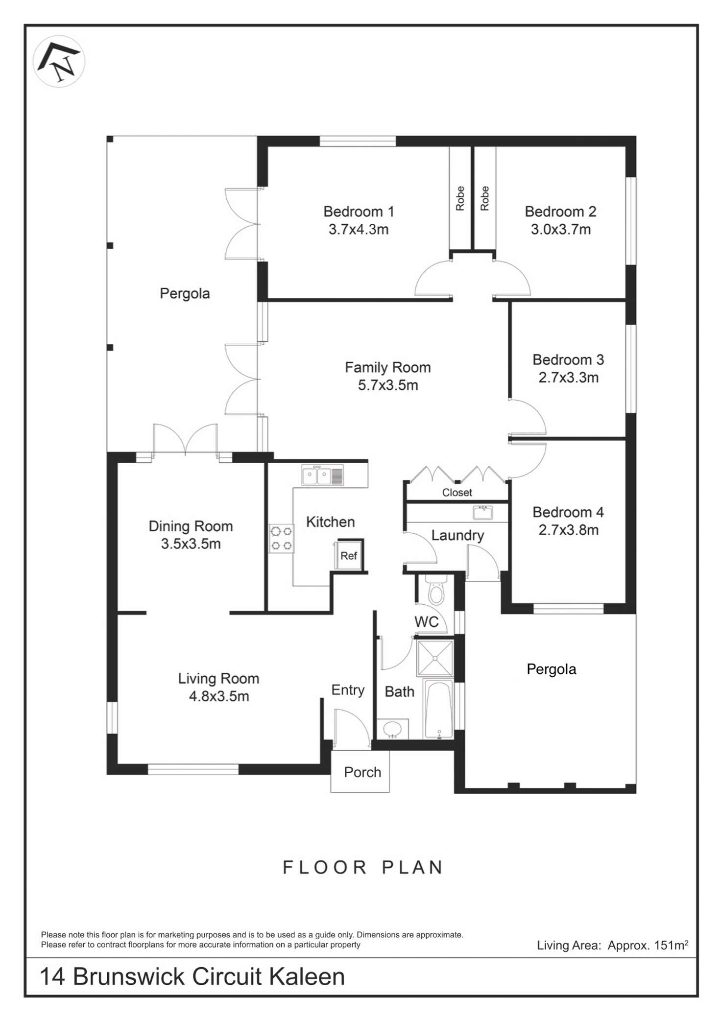 Floorplan of Homely house listing, 14 Brunswick Circuit, Kaleen ACT 2617