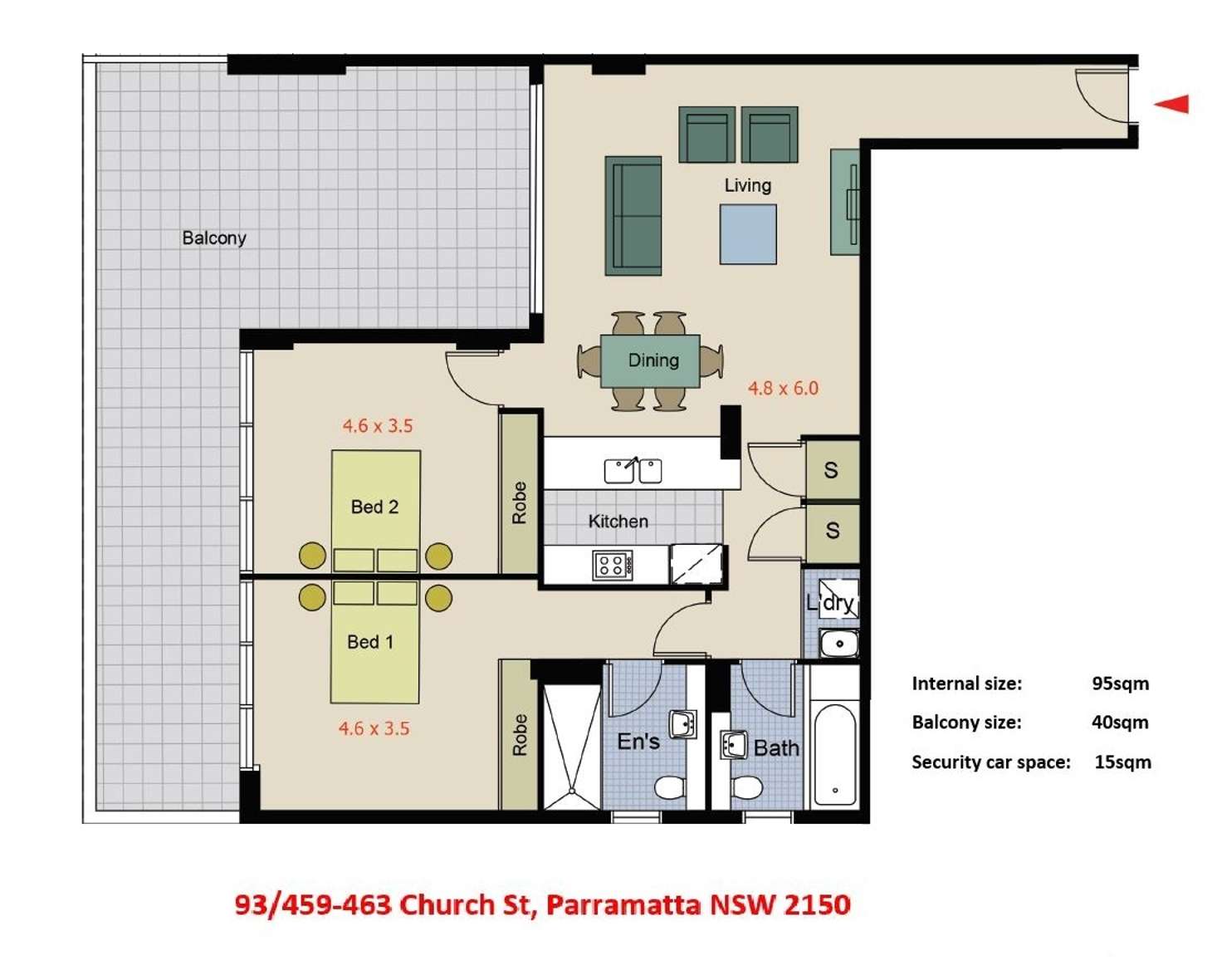 Floorplan of Homely apartment listing, 93/459-463 Church Street, Parramatta NSW 2150