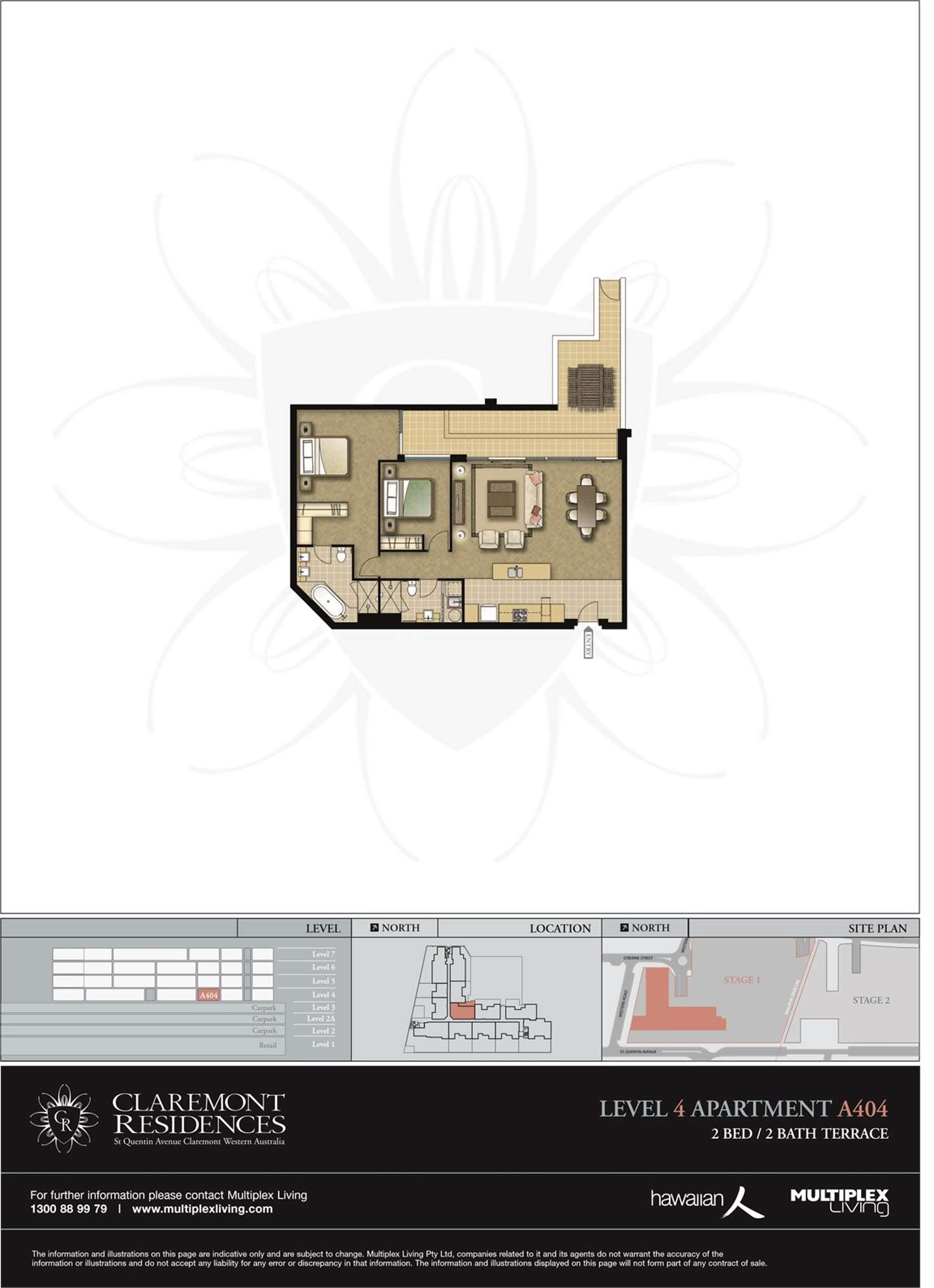 Floorplan of Homely apartment listing, 404/2 Bovell Lane, Claremont WA 6010