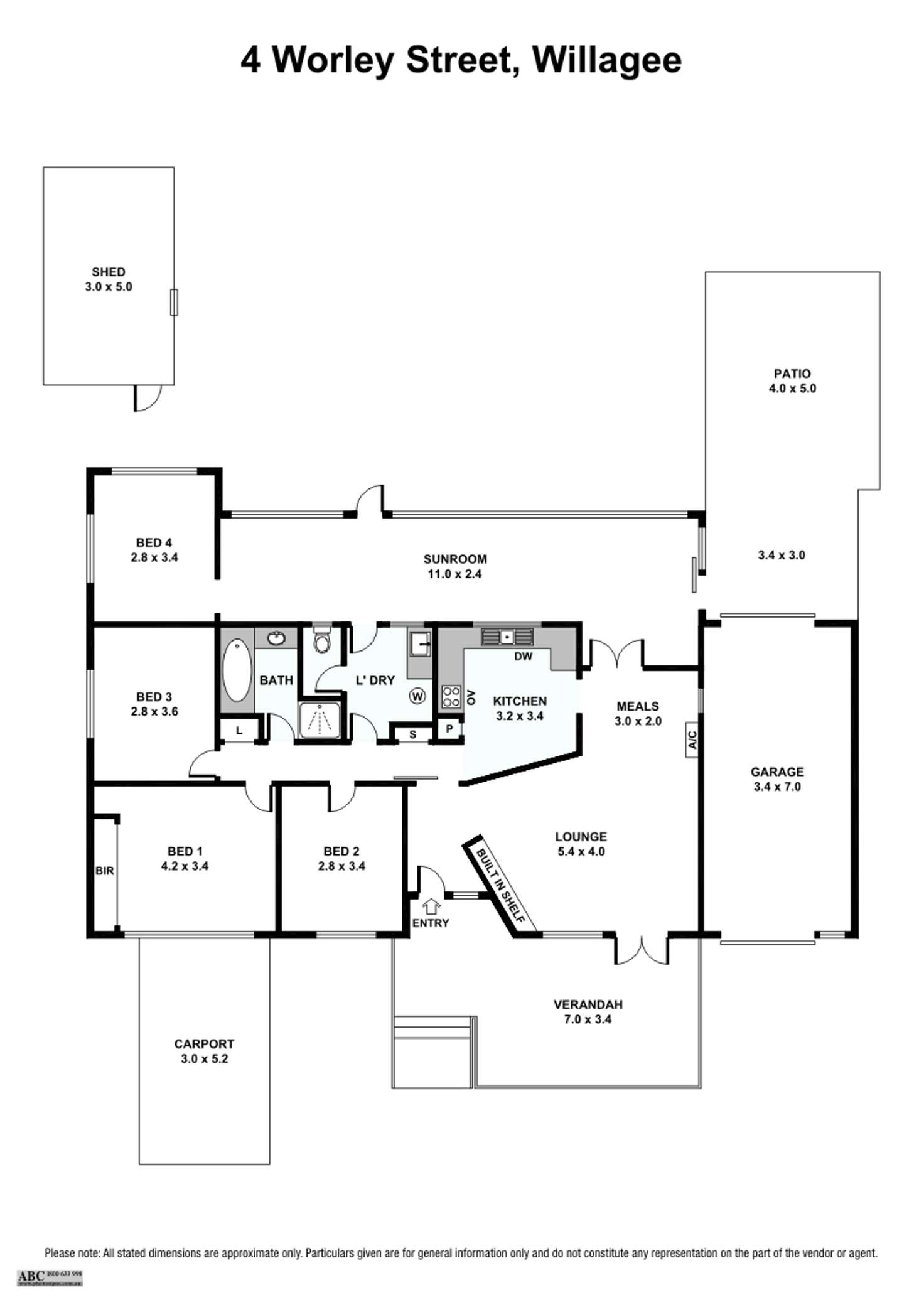 Floorplan of Homely house listing, 4 Worley St, Willagee WA 6156