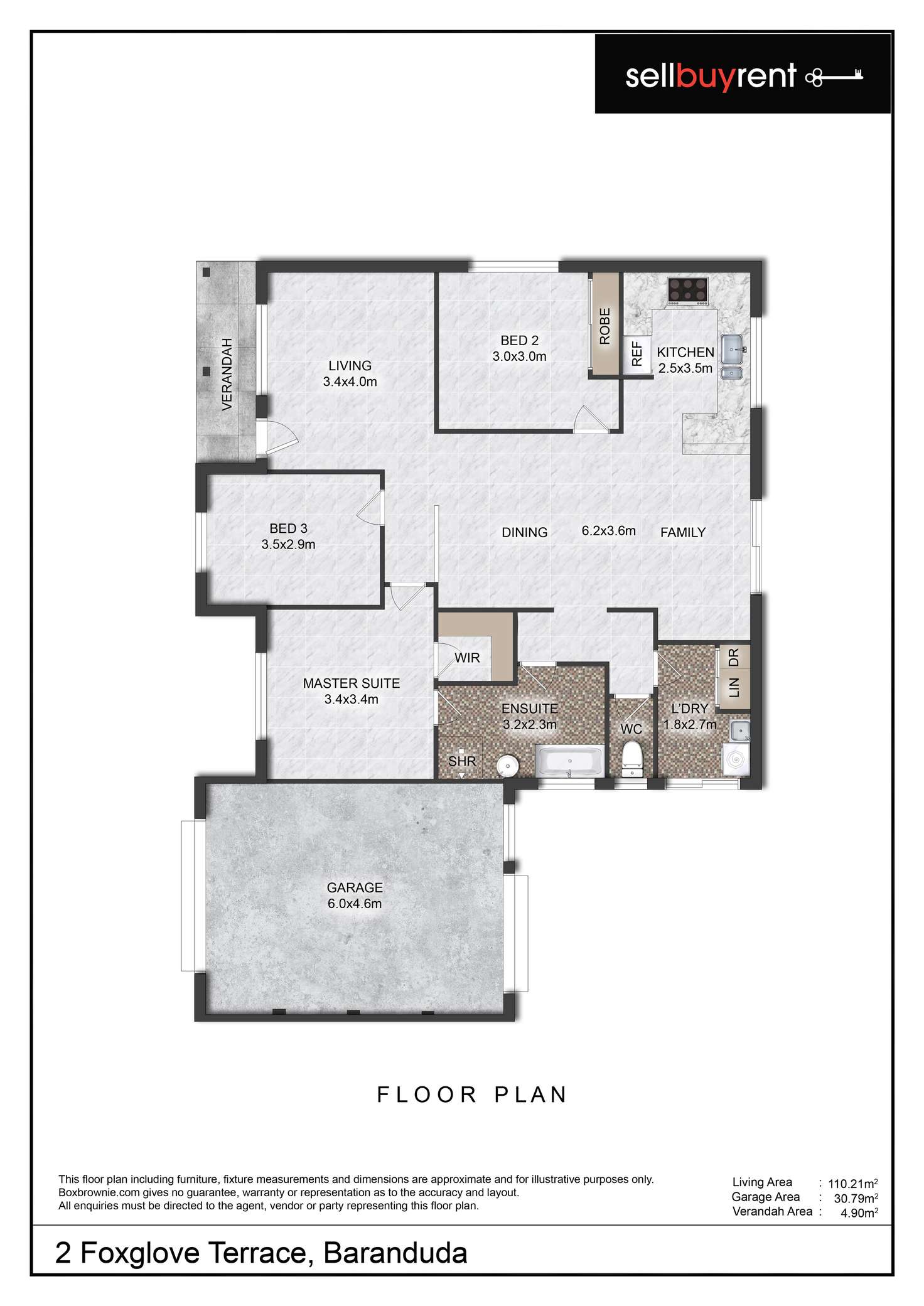 Floorplan of Homely house listing, 2 FOXGLOVE TERRACE, Baranduda VIC 3691