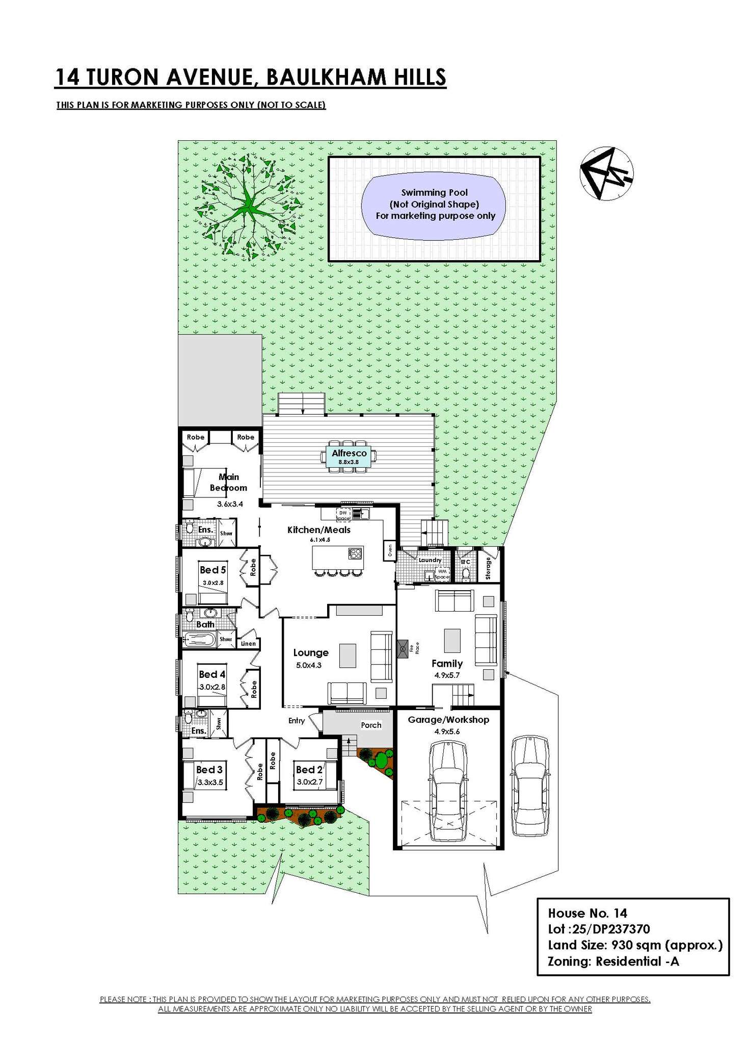 Floorplan of Homely house listing, 14 Turon Ave, Baulkham Hills NSW 2153