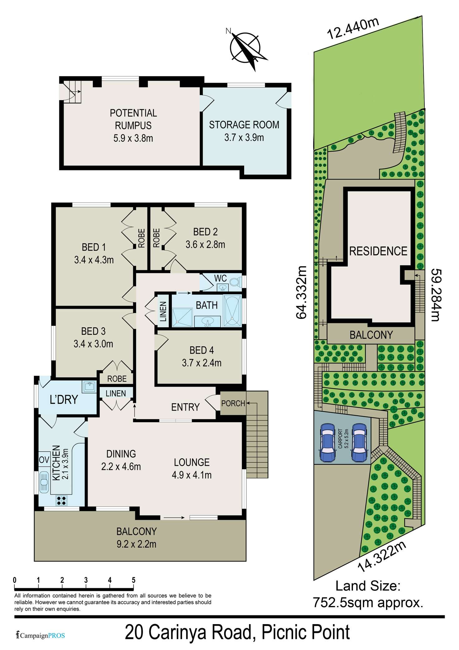 Floorplan of Homely house listing, 20 Carinya Road, Picnic Point NSW 2213