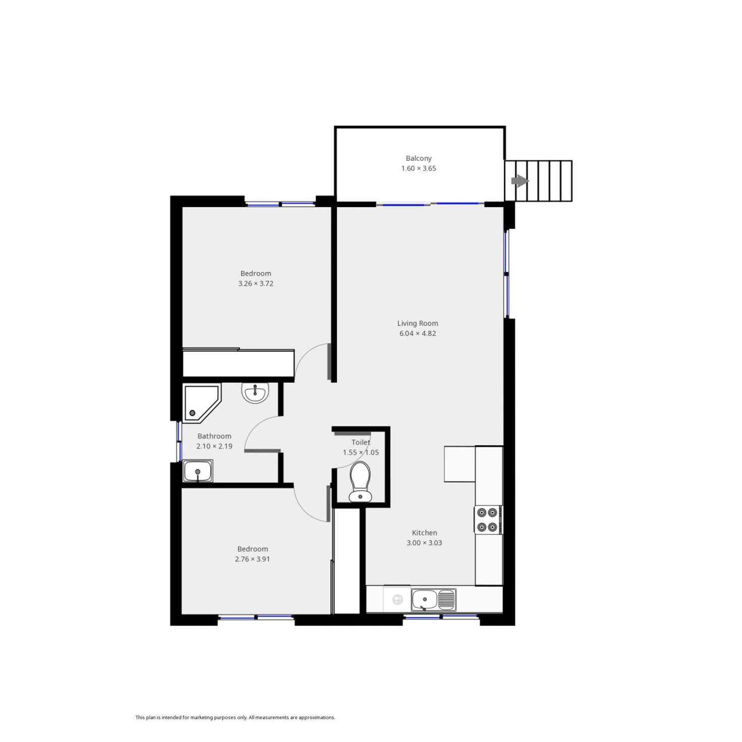 Floorplan of Homely unit listing, 6/32-34 Munn Street, Merimbula NSW 2548