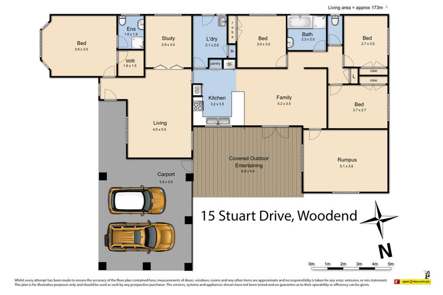 Floorplan of Homely house listing, 15 Stuart Drive, Woodend VIC 3442