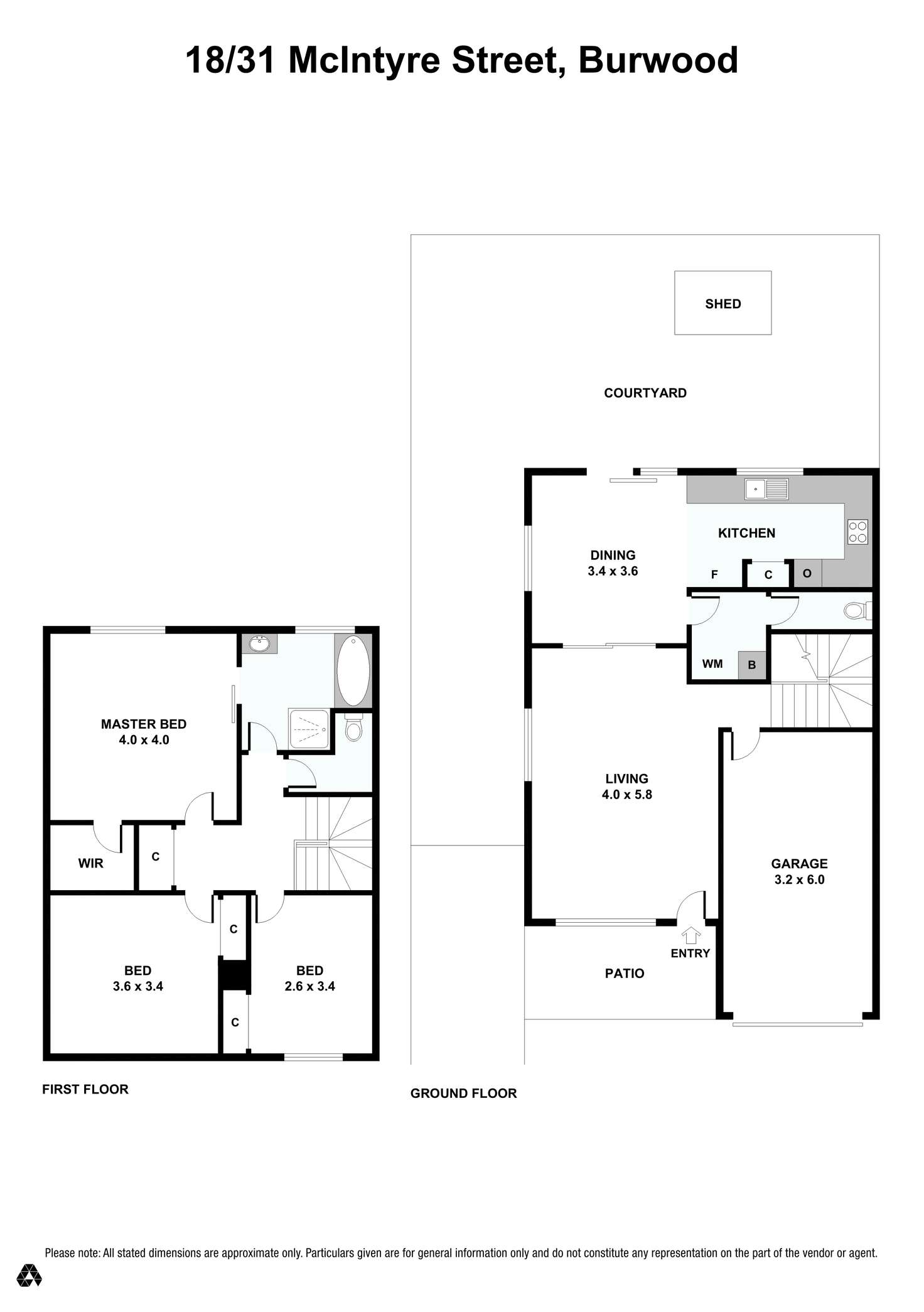 Floorplan of Homely townhouse listing, 18/31 MCINTYRE STREET, Burwood VIC 3125