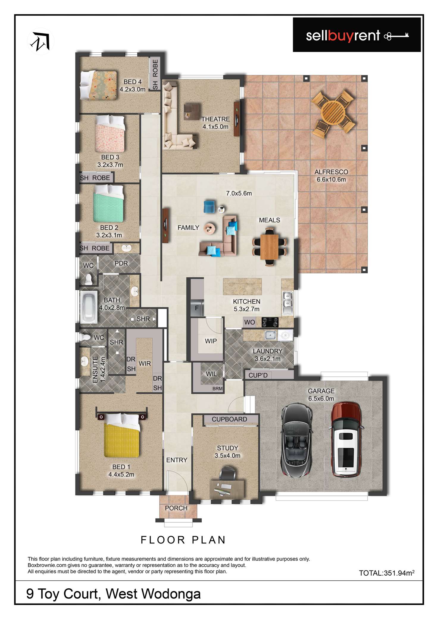 Floorplan of Homely house listing, 9 TOY COURT, Wodonga VIC 3690