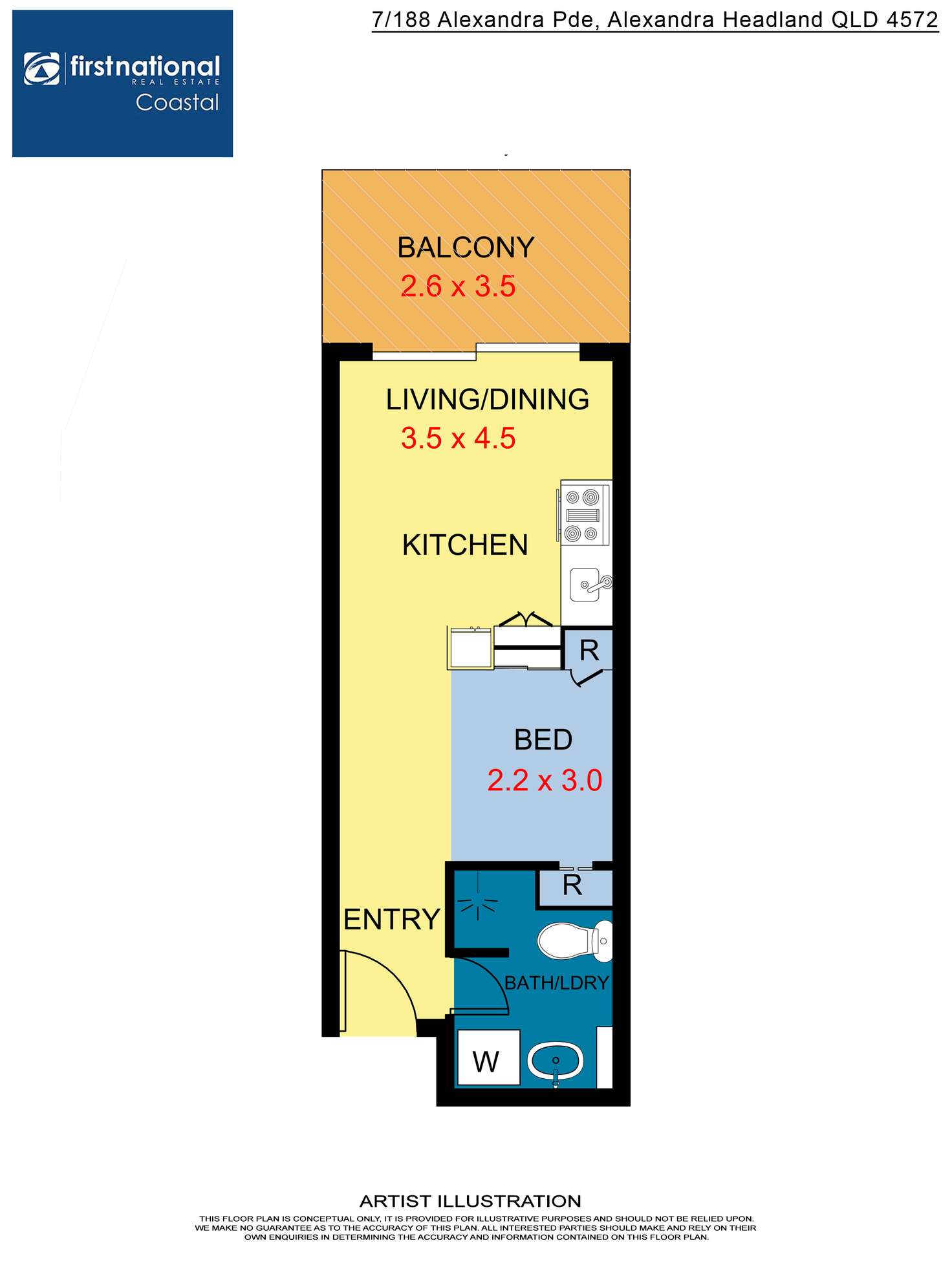 Floorplan of Homely unit listing, 7/188-192 Alexandra Parade, Alexandra Headland QLD 4572