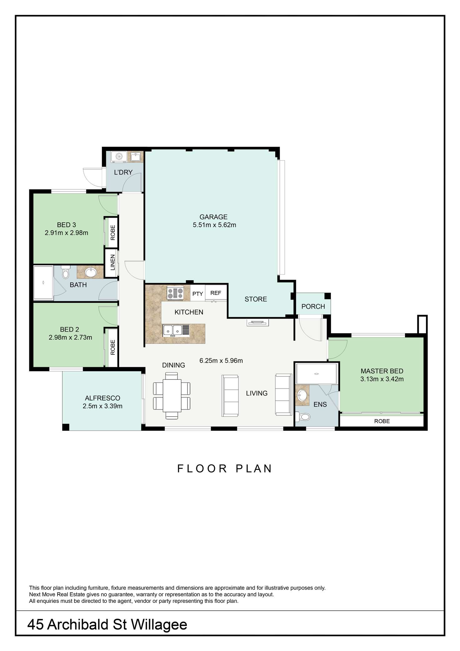 Floorplan of Homely villa listing, 45 Archibald Street, Willagee WA 6156