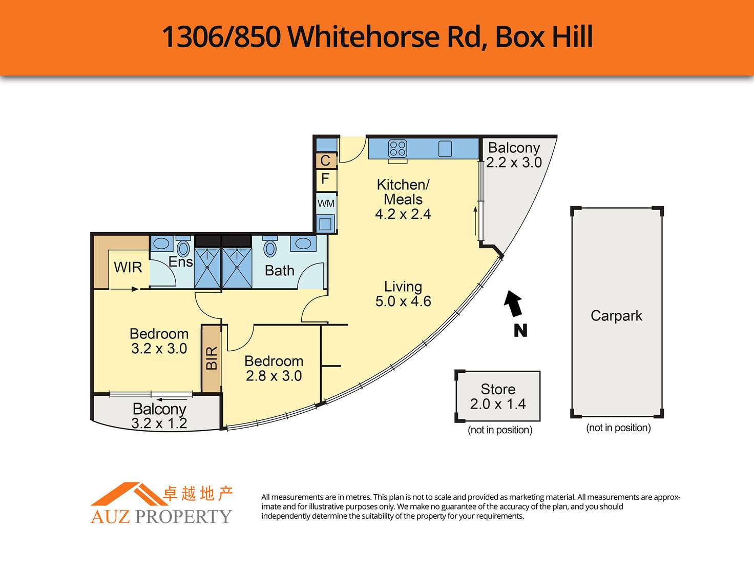Floorplan of Homely apartment listing, 1306/850 Whitehorse Road, Box Hill VIC 3128