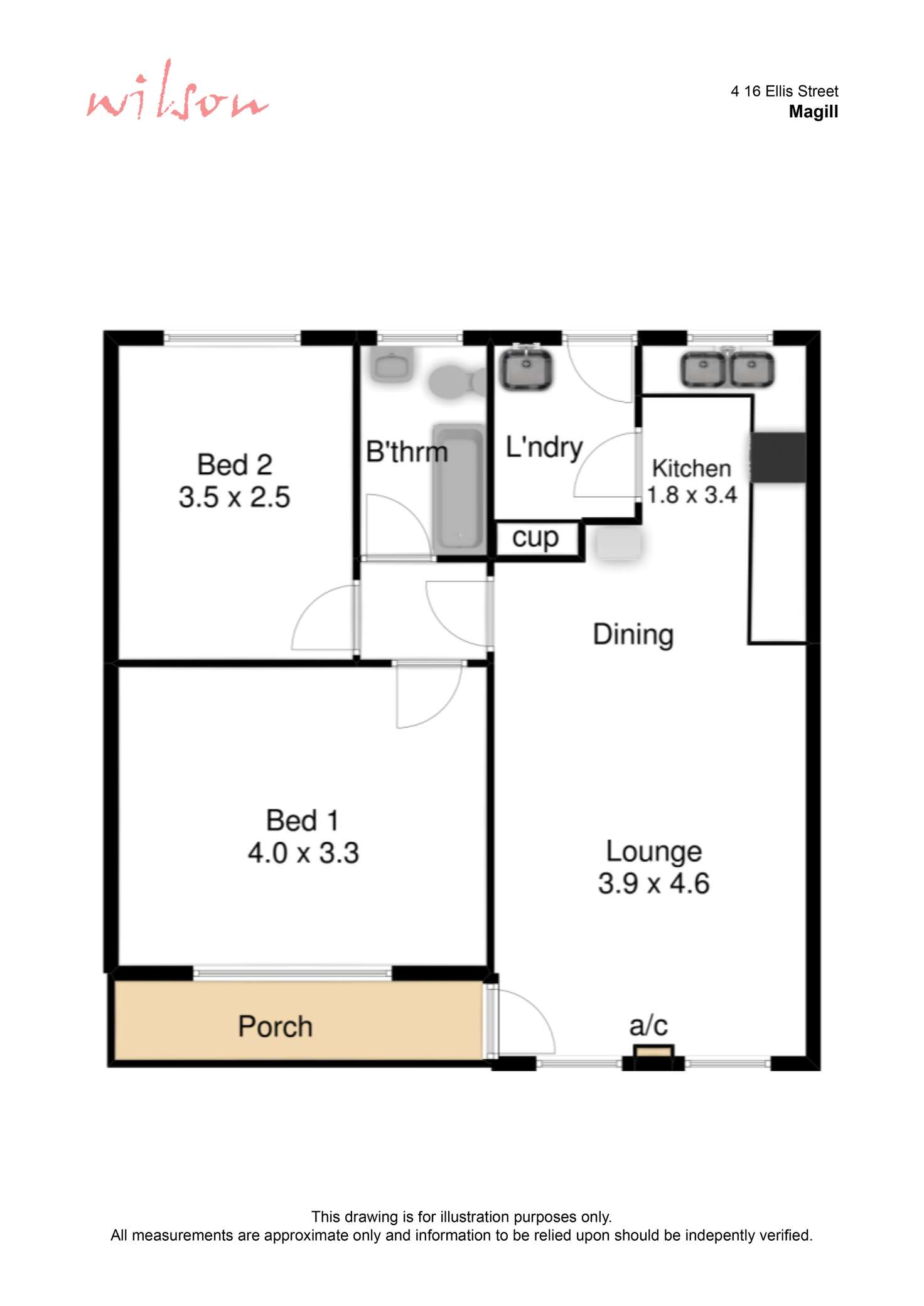 Floorplan of Homely unit listing, 4/16 Ellis Street, Magill SA 5072
