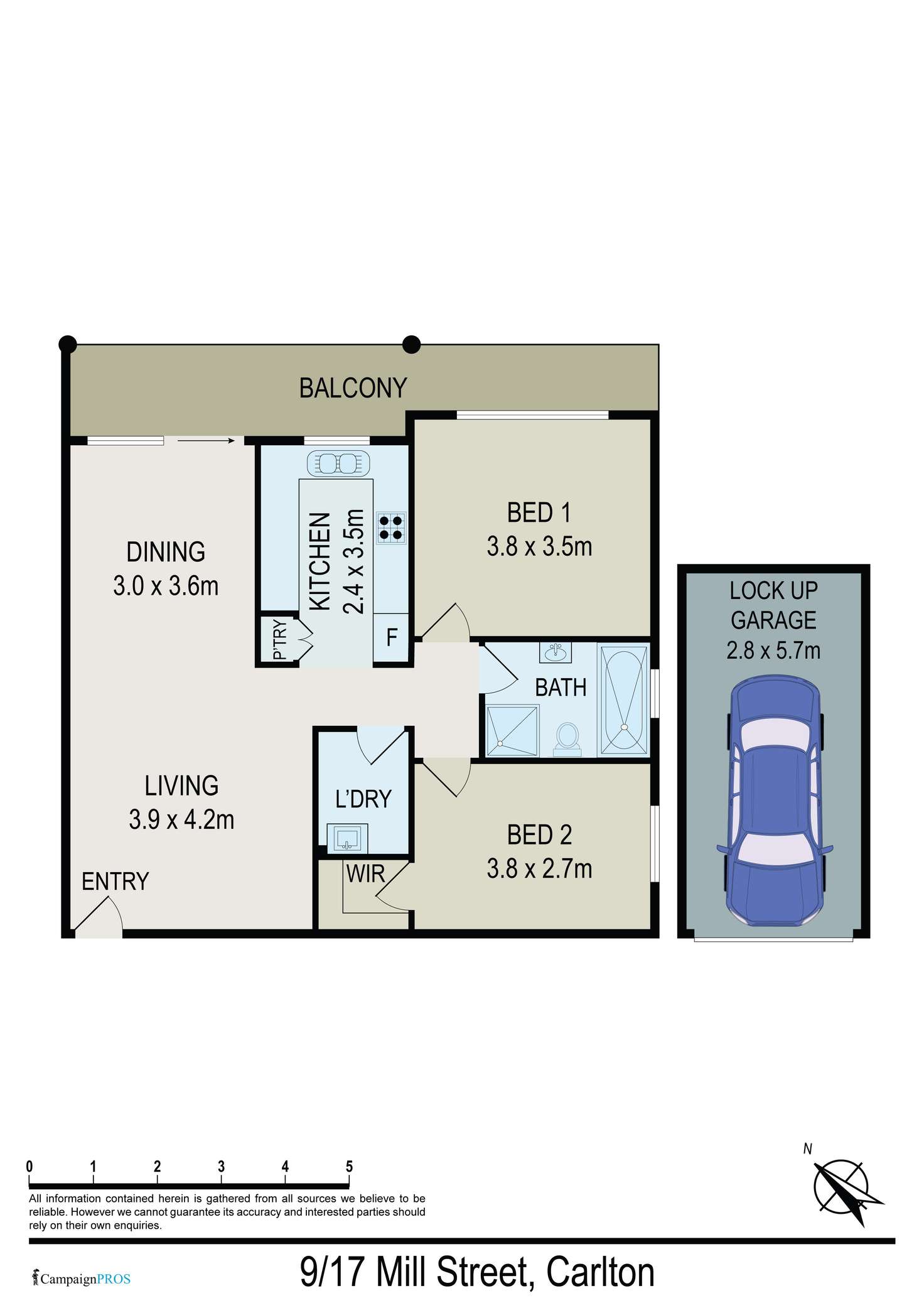 Floorplan of Homely apartment listing, 9/17-21 Mill Street, Carlton NSW 2218