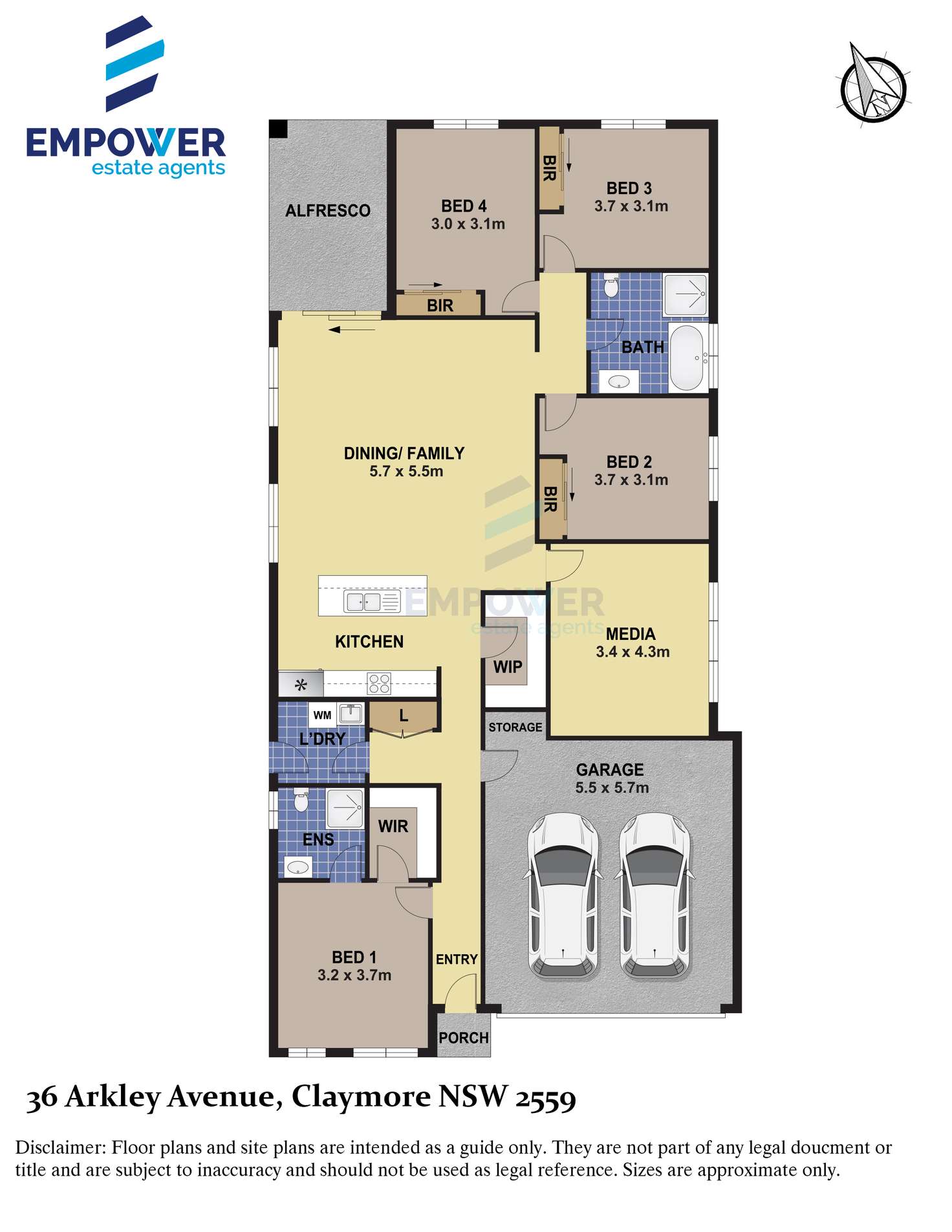 Floorplan of Homely house listing, 36 Arkley Avenue, Claymore NSW 2559