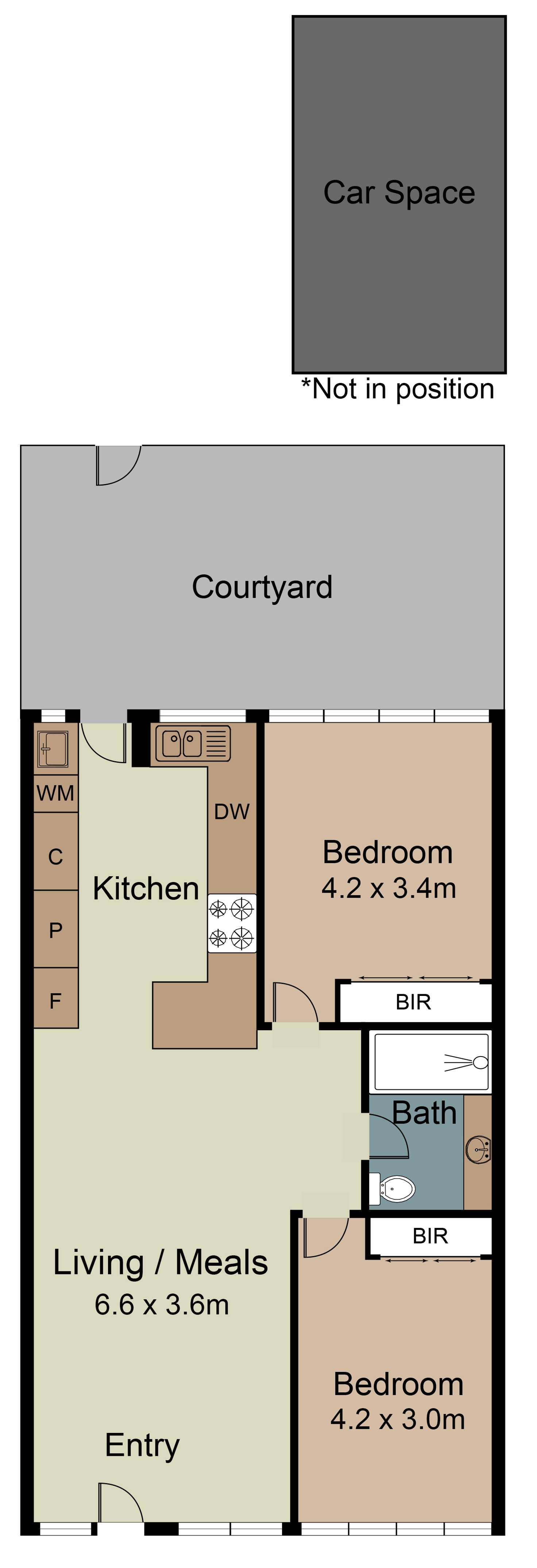 Floorplan of Homely unit listing, 2/466 Albion Street, Brunswick West VIC 3055