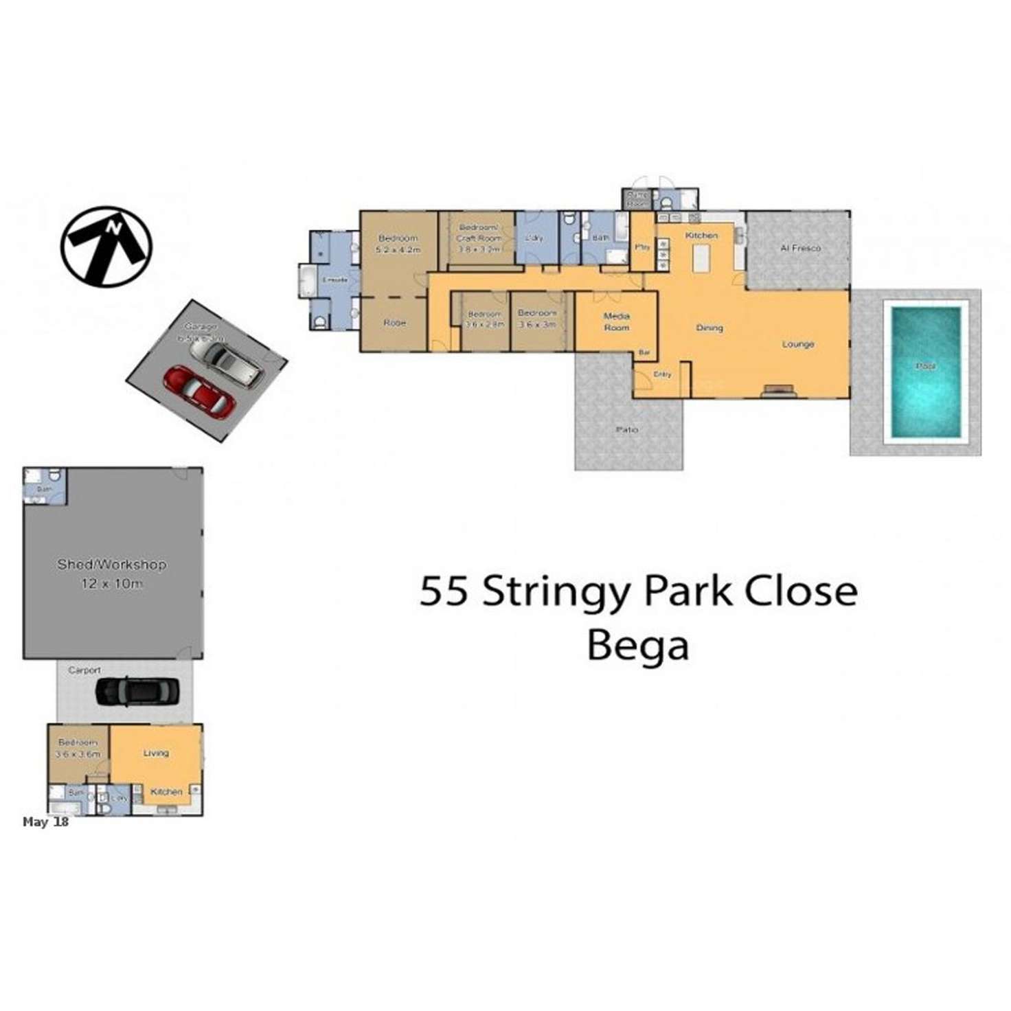 Floorplan of Homely acreageSemiRural listing, 55 Stringy Park Close, Bega NSW 2550