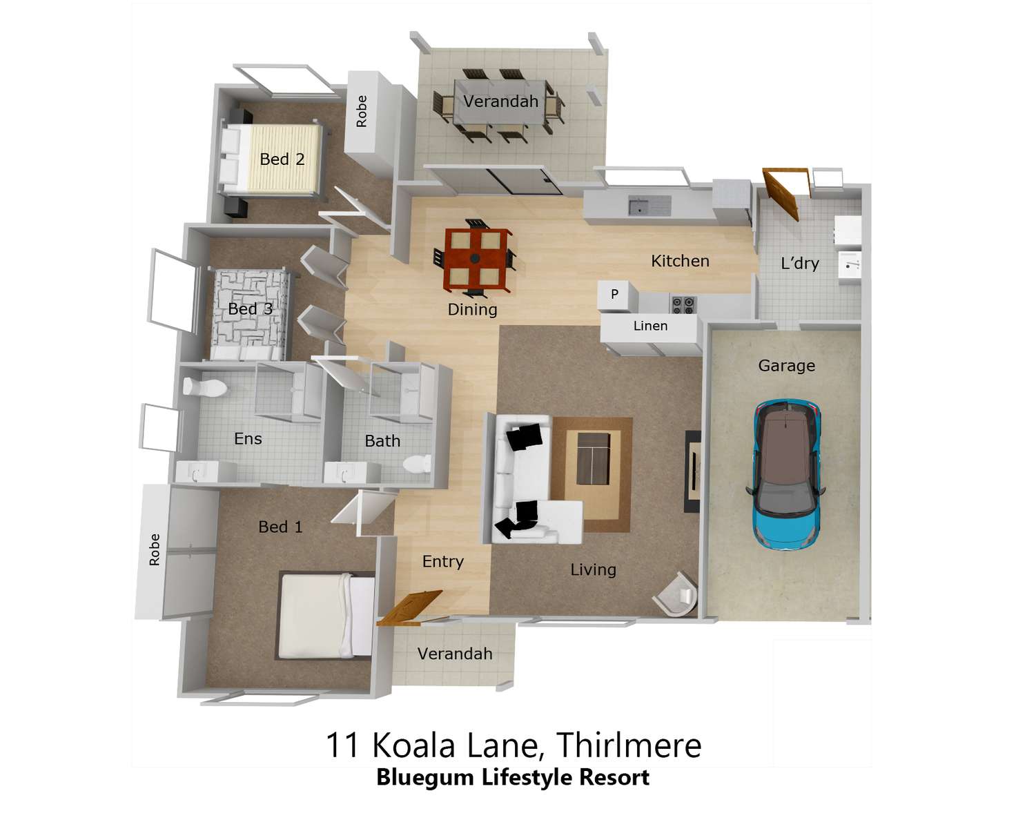 Floorplan of Homely villa listing, 11 Koala Lane, Thirlmere NSW 2572