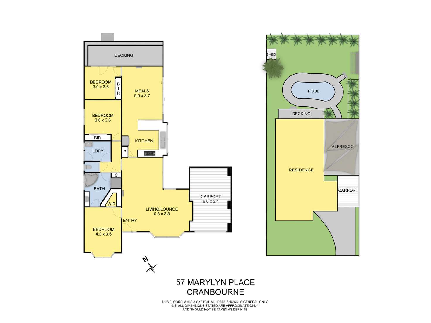 Floorplan of Homely house listing, 57 Marylyn Place, Cranbourne VIC 3977