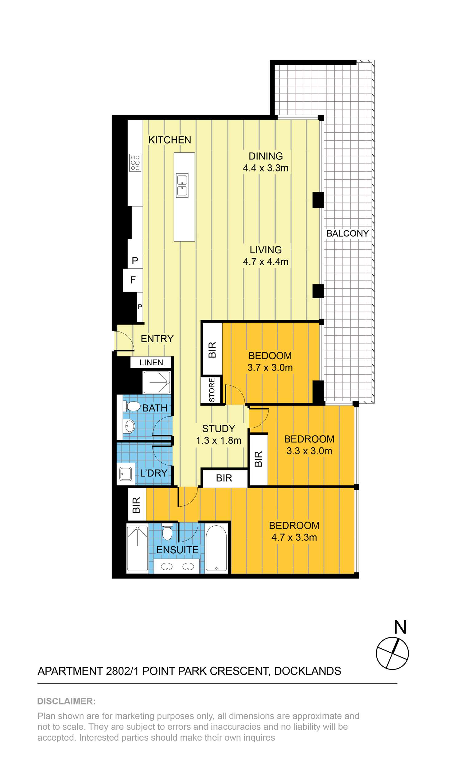 Floorplan of Homely apartment listing, 2802/1 Point Park Crescent, Docklands VIC 3008