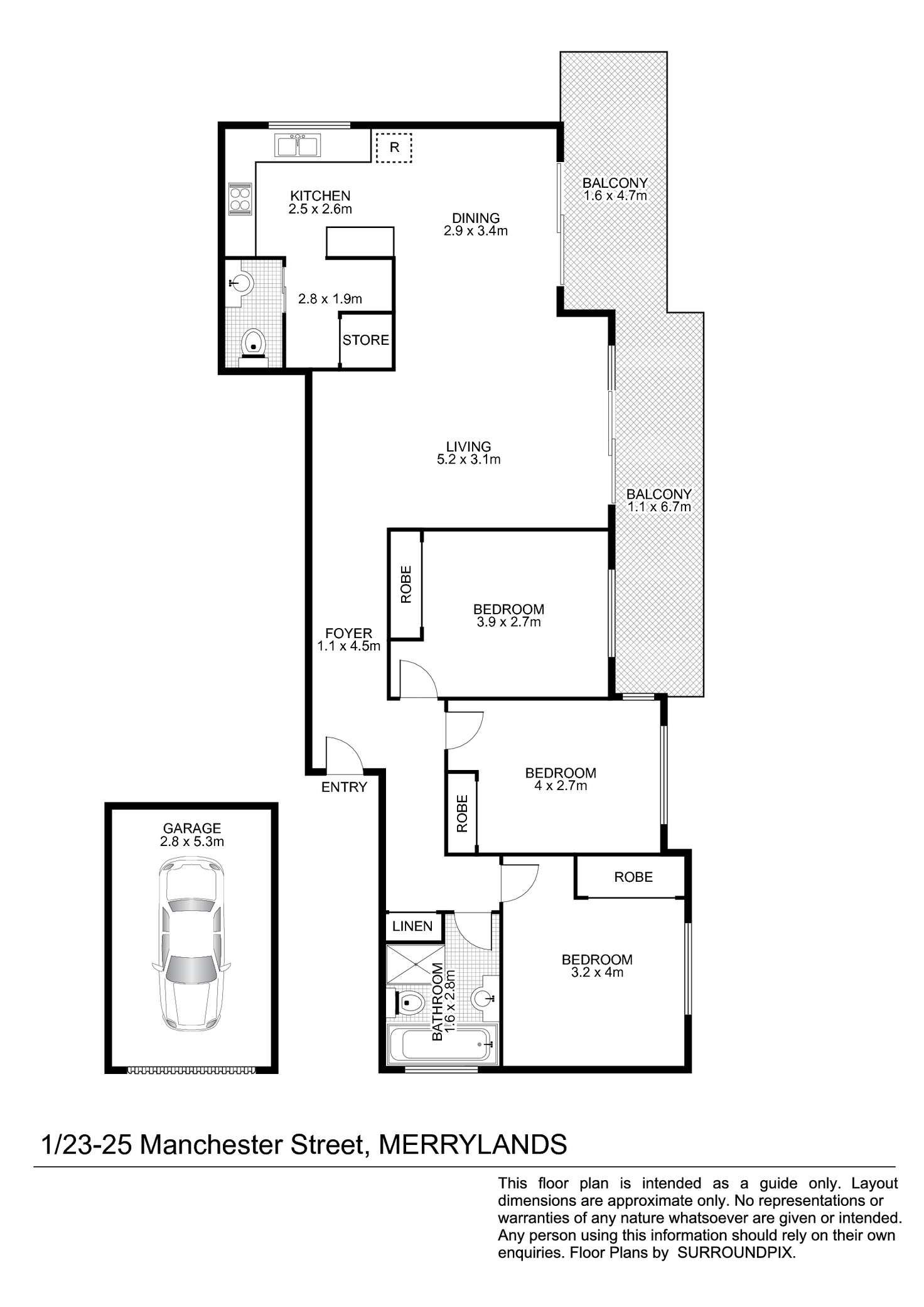 Floorplan of Homely unit listing, 1/23-25 Manchester Street, Merrylands NSW 2160