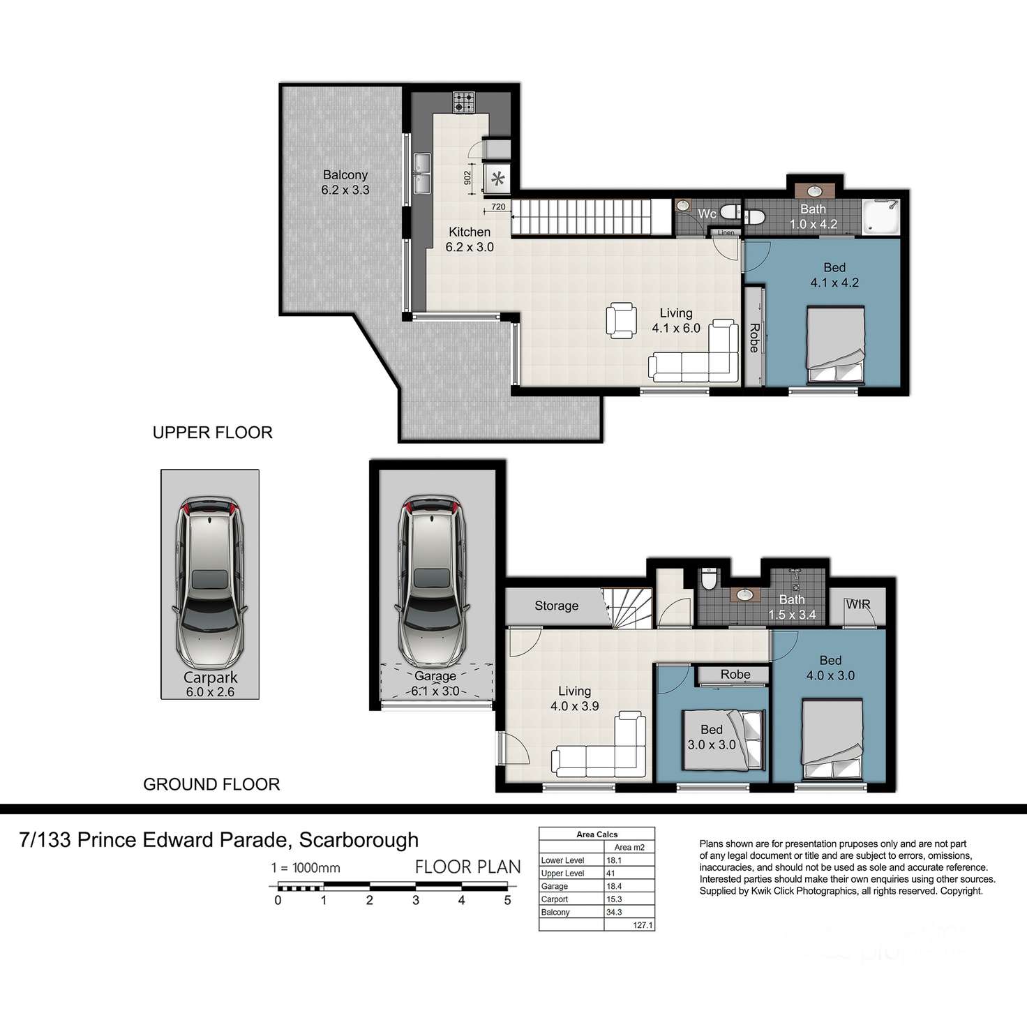 Floorplan of Homely townhouse listing, 7/133 PRINCE EDWARD PARADE, Scarborough QLD 4020