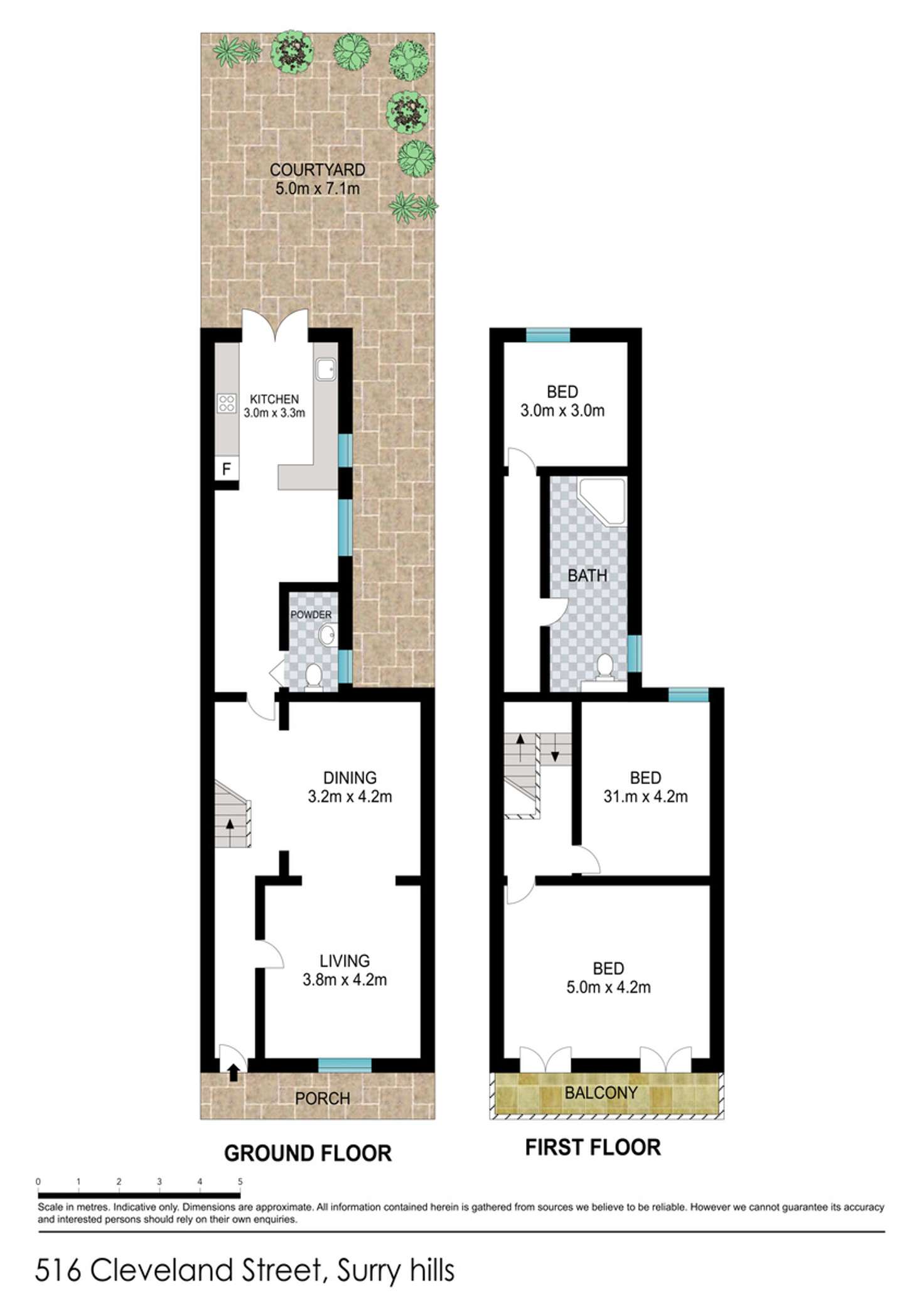 Floorplan of Homely terrace listing, 518 Cleveland Street, Surry Hills NSW 2010