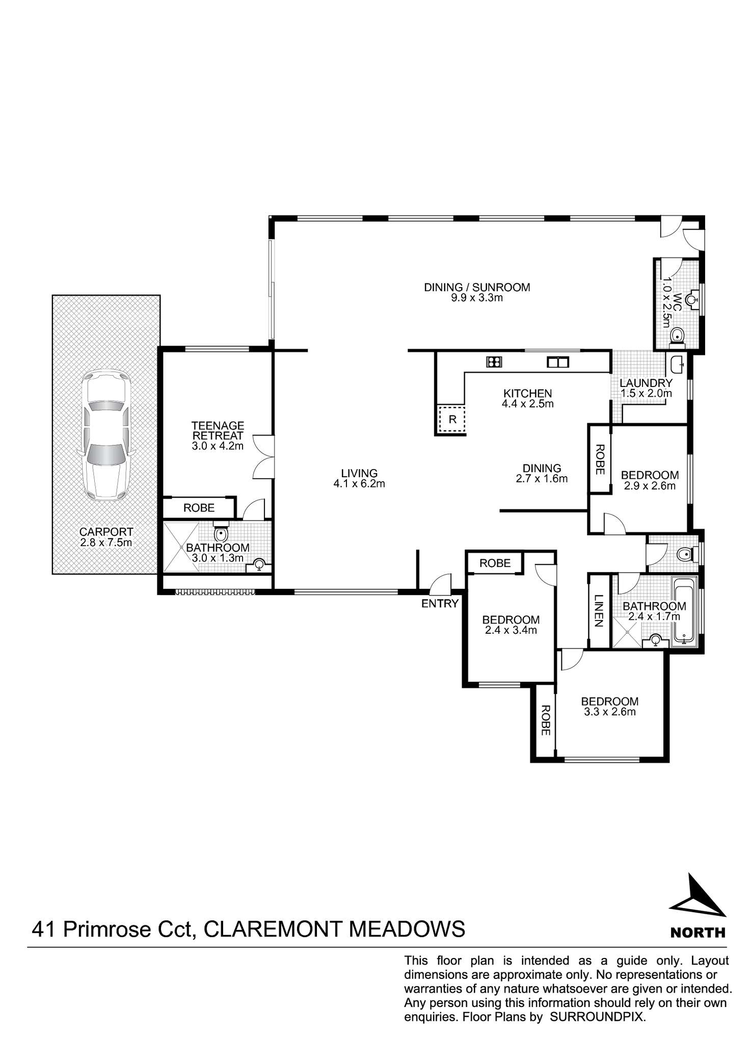 Floorplan of Homely house listing, 41 Primrose Circuit, Claremont Meadows NSW 2747