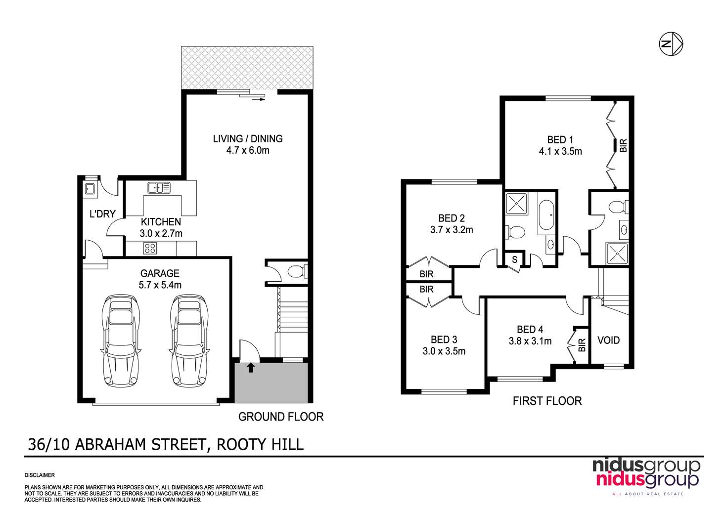 Floorplan of Homely townhouse listing, 36/10 Abraham Street, Rooty Hill NSW 2766
