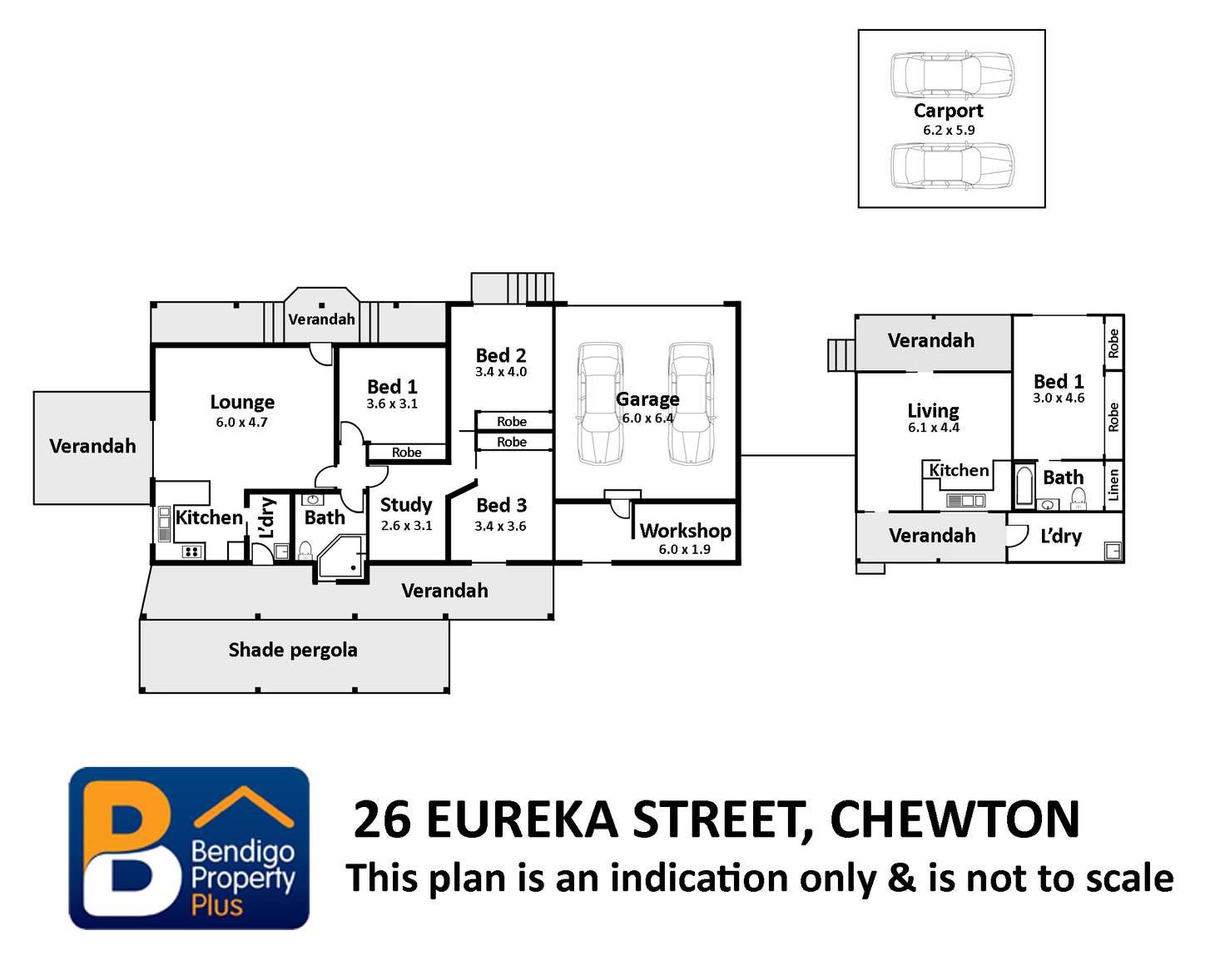 Floorplan of Homely house listing, 26 Eureka Street, Chewton VIC 3451