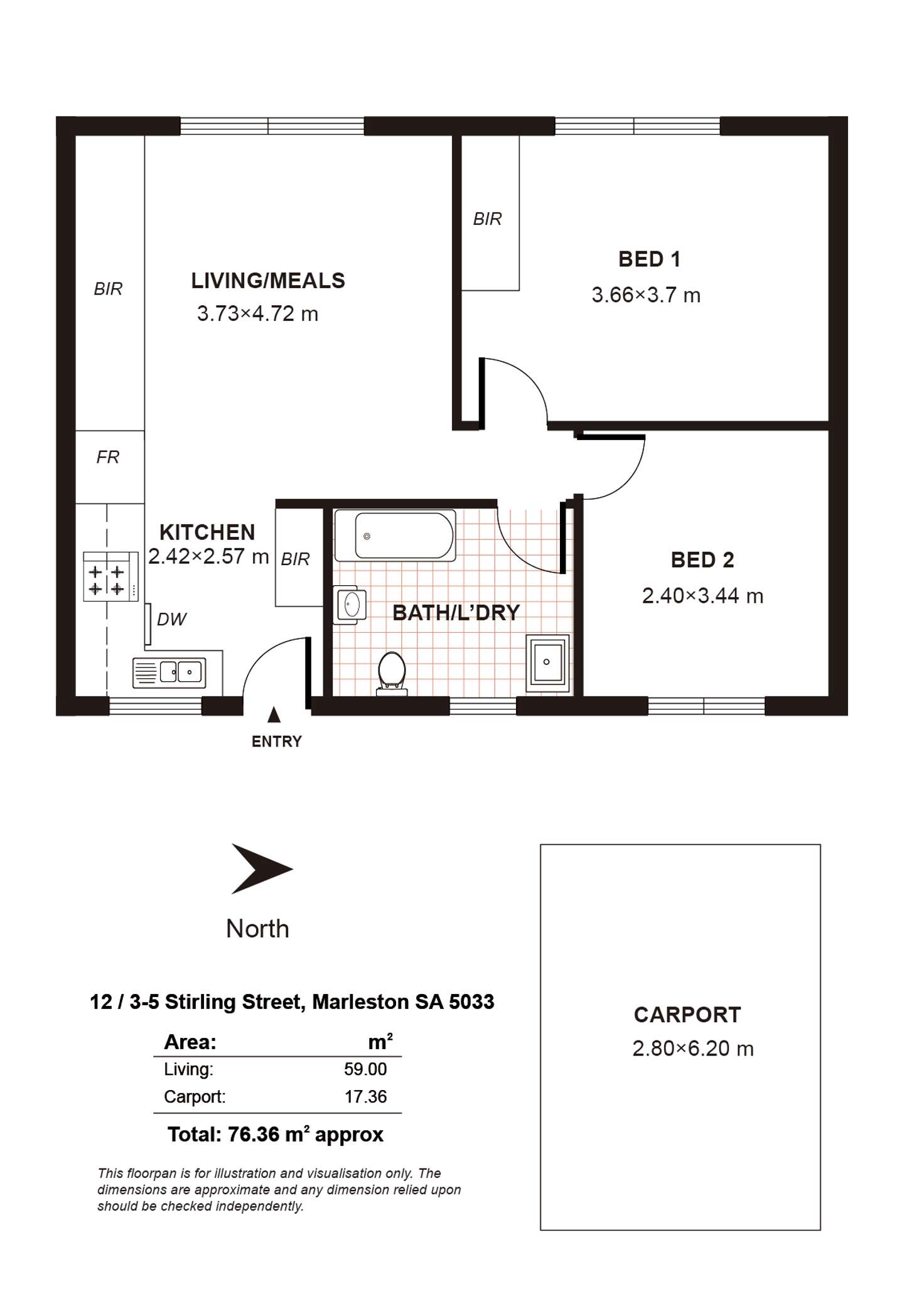 Floorplan of Homely apartment listing, 12/3-5 Stirling Street, Marleston SA 5033