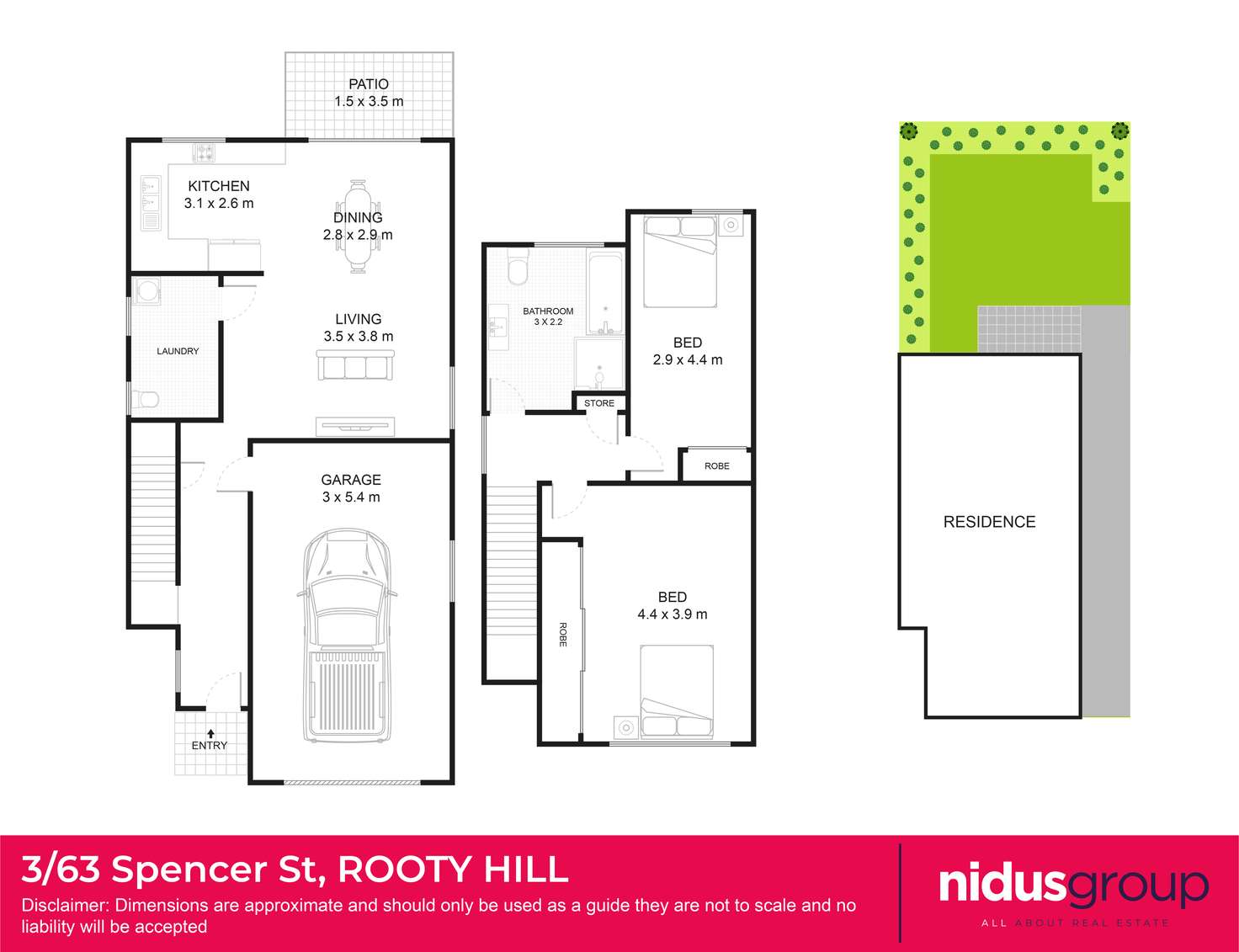 Floorplan of Homely townhouse listing, 3/63 Spencer Street, Rooty Hill NSW 2766
