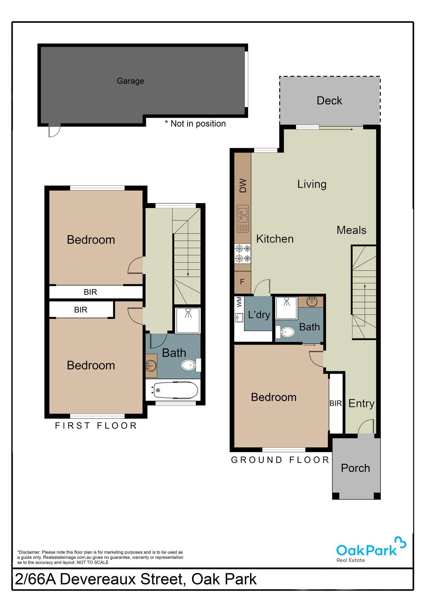 Floorplan of Homely townhouse listing, 2/66A Devereaux Street, Oak Park VIC 3046