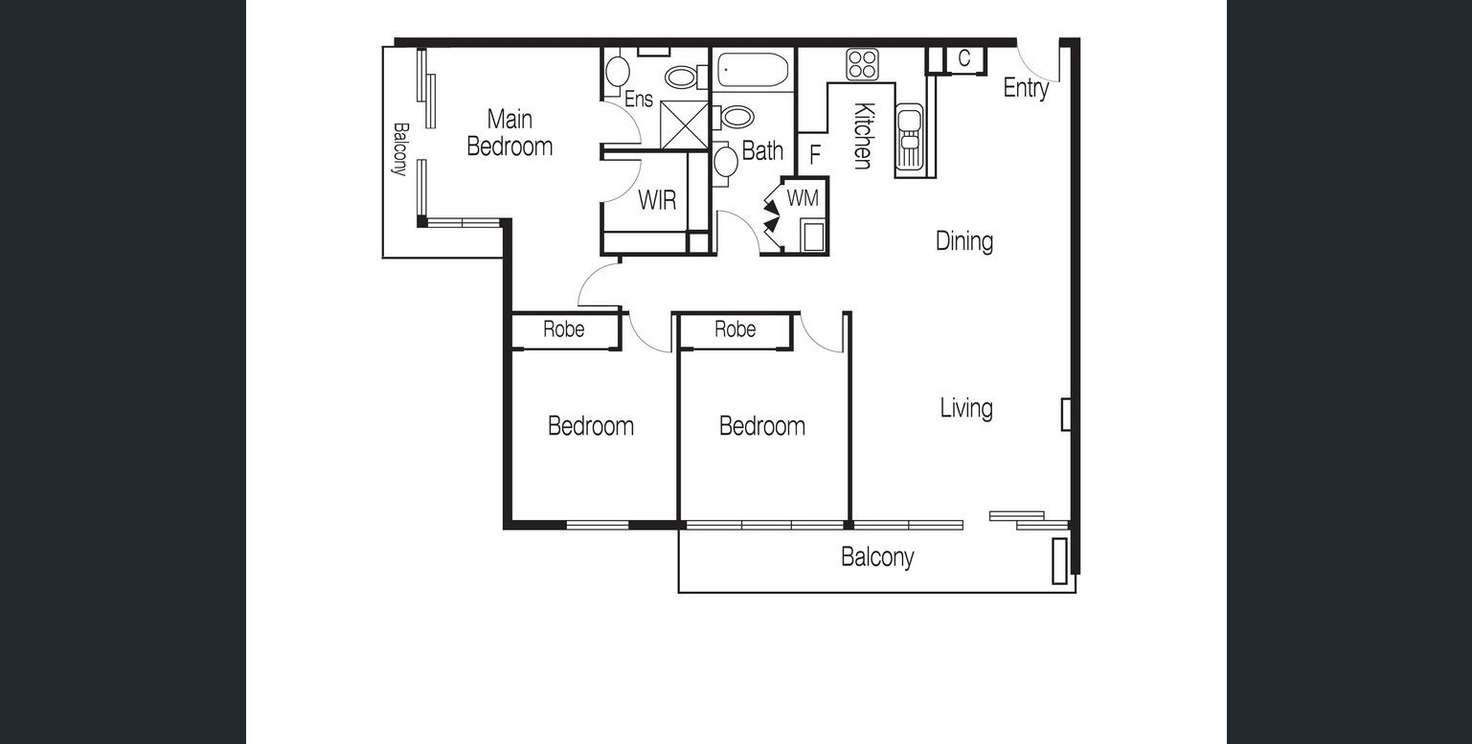 Floorplan of Homely apartment listing, 905/38 Bank Street, South Melbourne VIC 3205