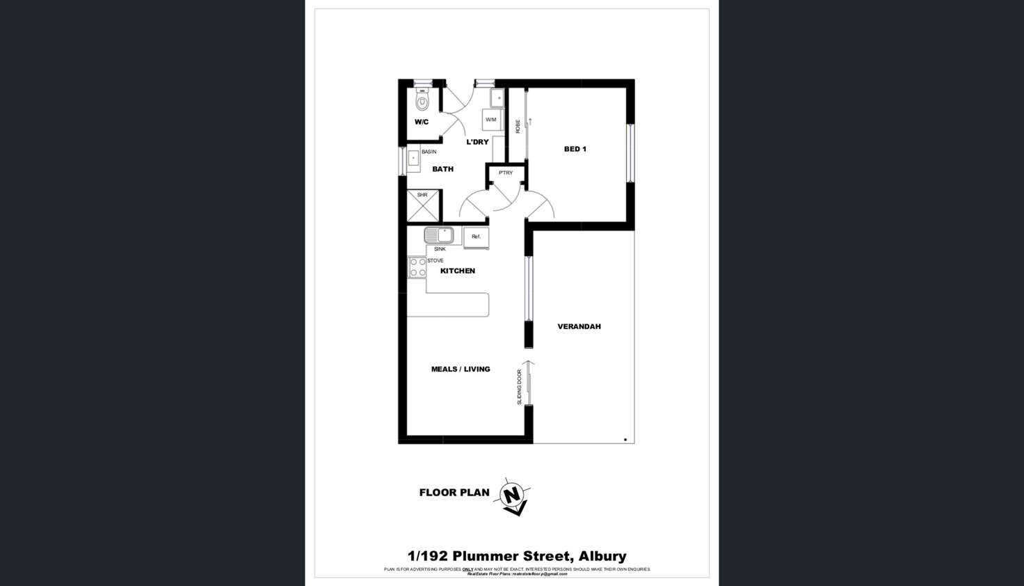 Floorplan of Homely unit listing, 1/192 Plummer Street, South Albury NSW 2640