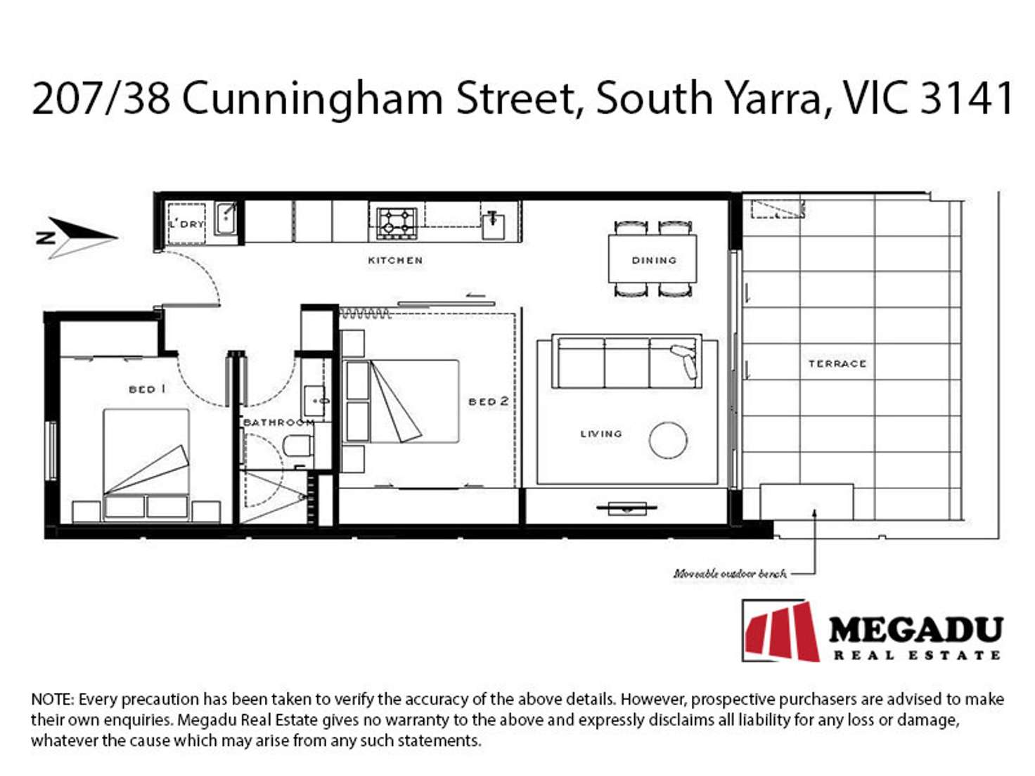Floorplan of Homely apartment listing, 207/38 Cunningham Street, South Yarra VIC 3141