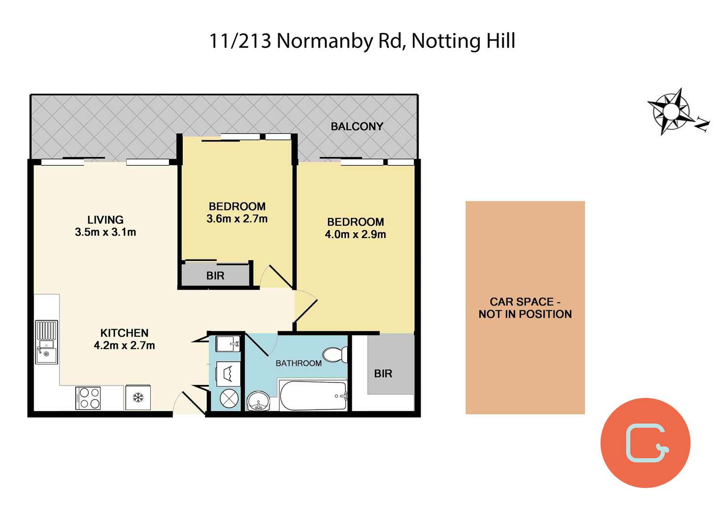 Floorplan of Homely apartment listing, 11/213 Normanby Road, Notting Hill VIC 3168