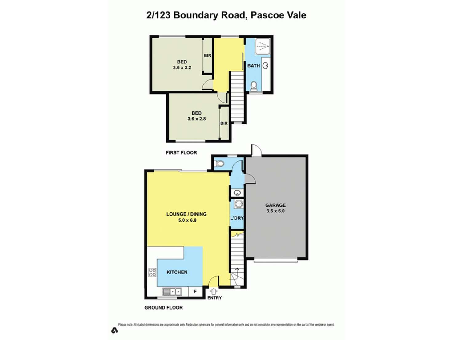 Floorplan of Homely townhouse listing, 2/123 Boundary Road, Pascoe Vale VIC 3044