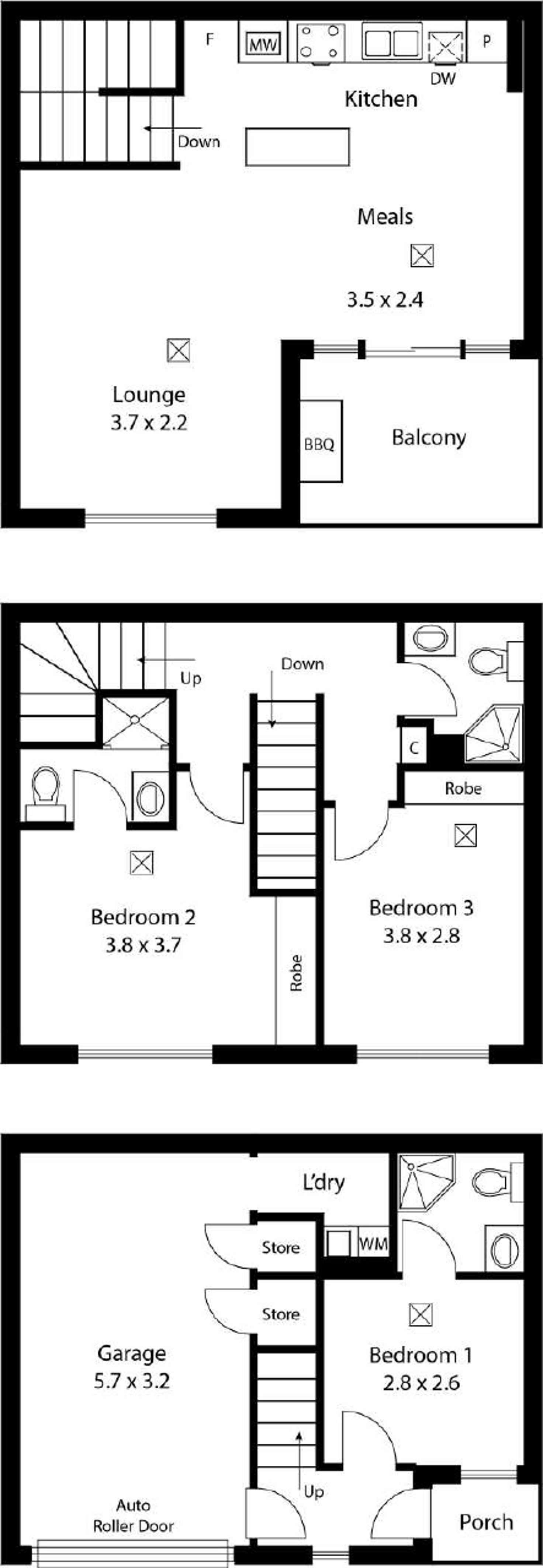 Floorplan of Homely townhouse listing, 4/3 Park Lane, Adelaide SA 5000