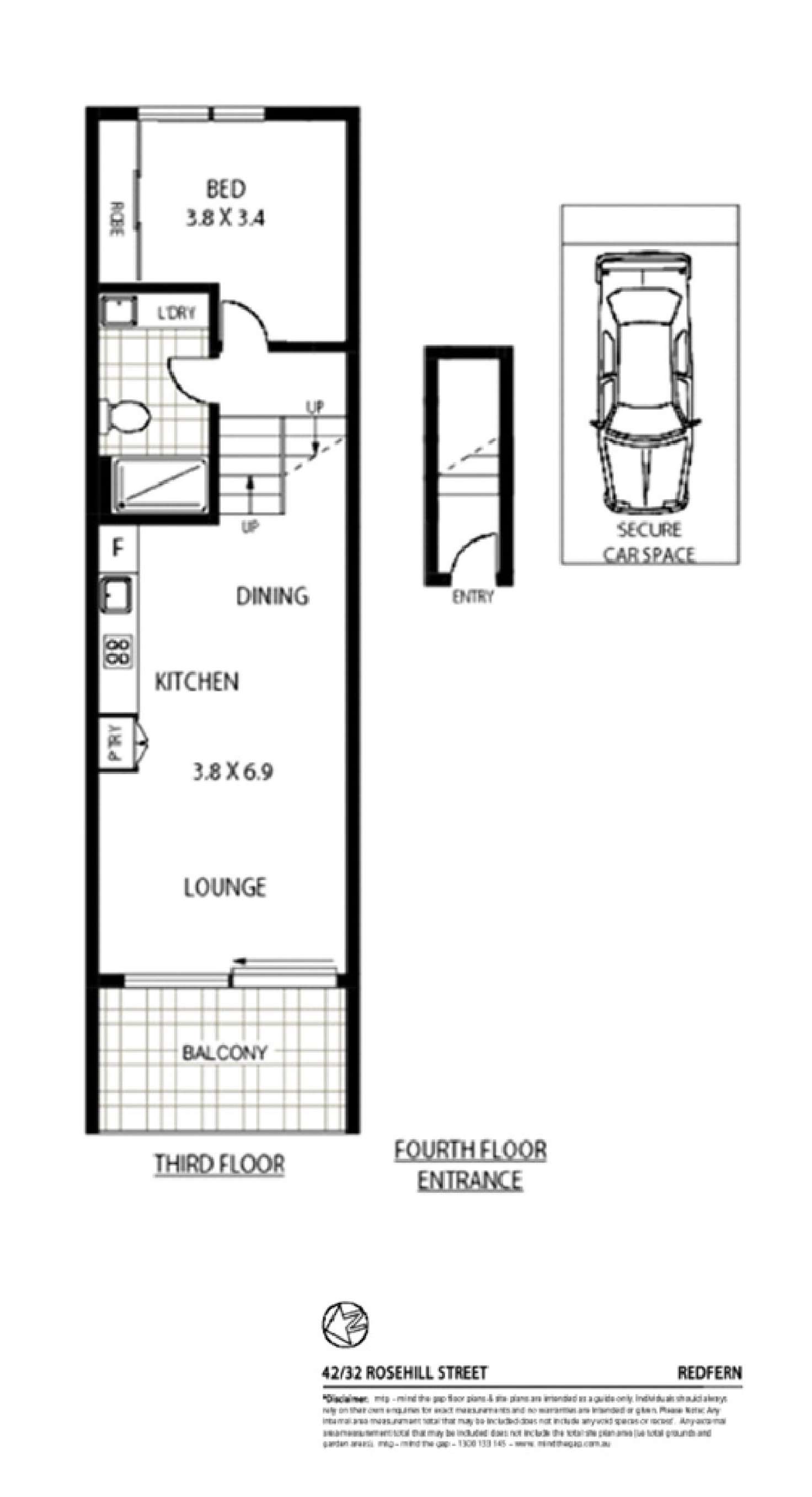 Floorplan of Homely unit listing, 42/32-42 Rosehill Street, Redfern NSW 2016