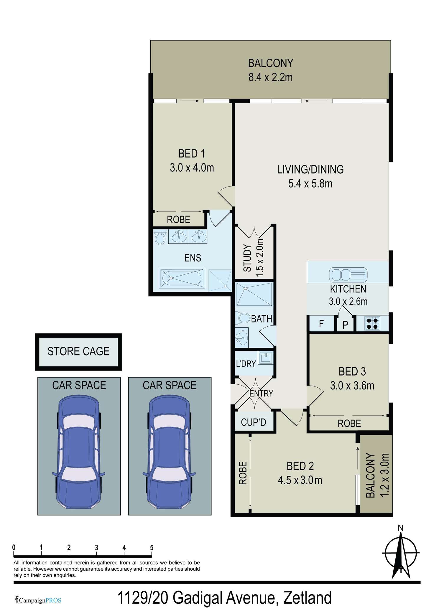 Floorplan of Homely apartment listing, 1129/20 Gadigal Ave, Zetland NSW 2017