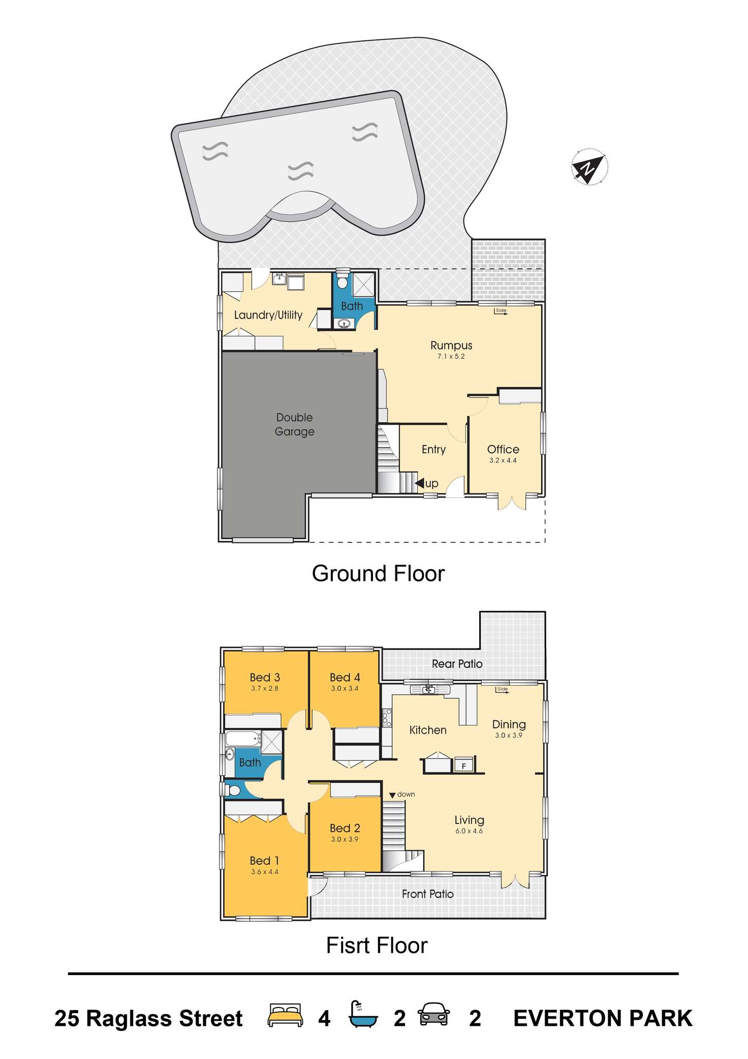 Floorplan of Homely house listing, 25 RAGLASS STREET, Everton Park QLD 4053