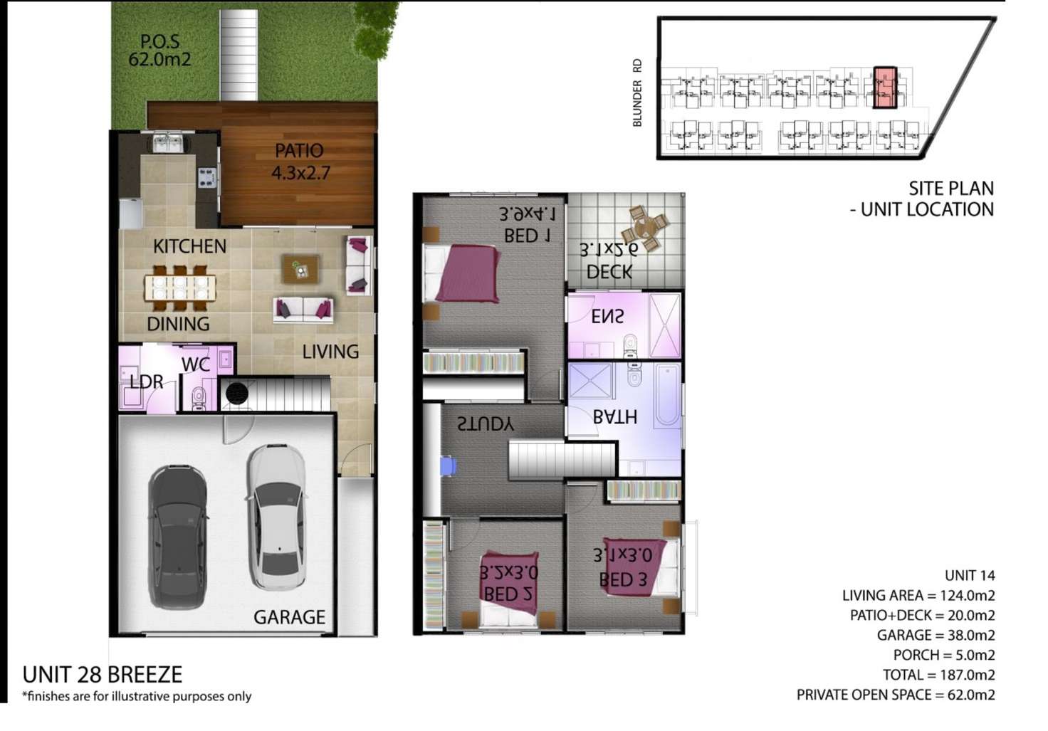 Floorplan of Homely townhouse listing, 14/558 Blunder Road, Durack QLD 4077