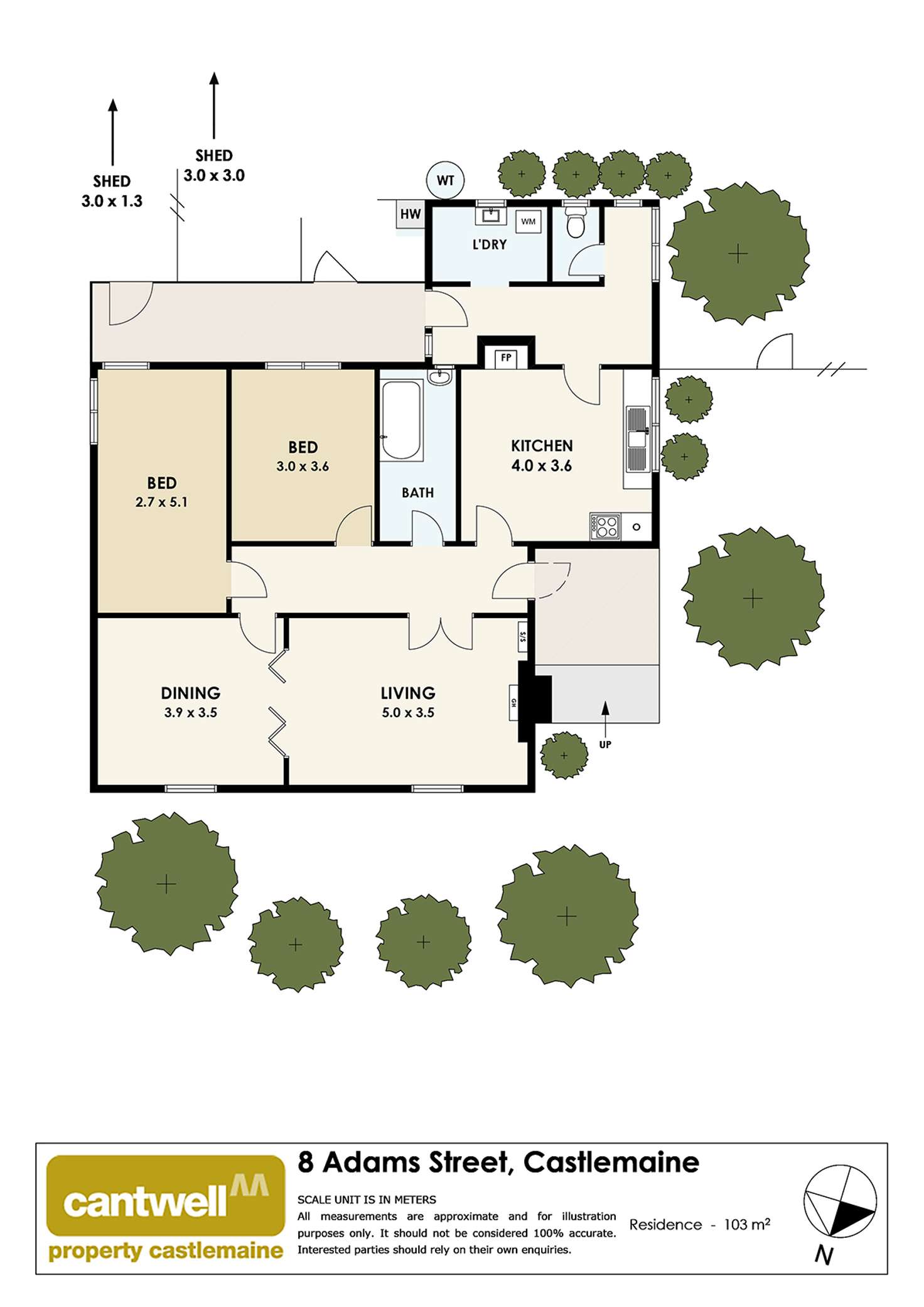 Floorplan of Homely house listing, 8 Adams Street, Castlemaine VIC 3450