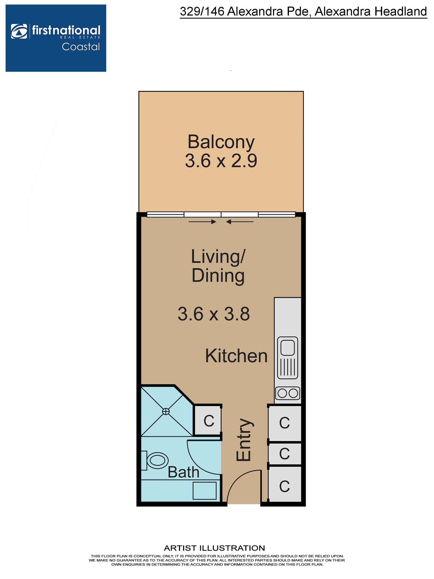 Floorplan of Homely unit listing, 329/180 Alexandra Parade, Alexandra Headland QLD 4572