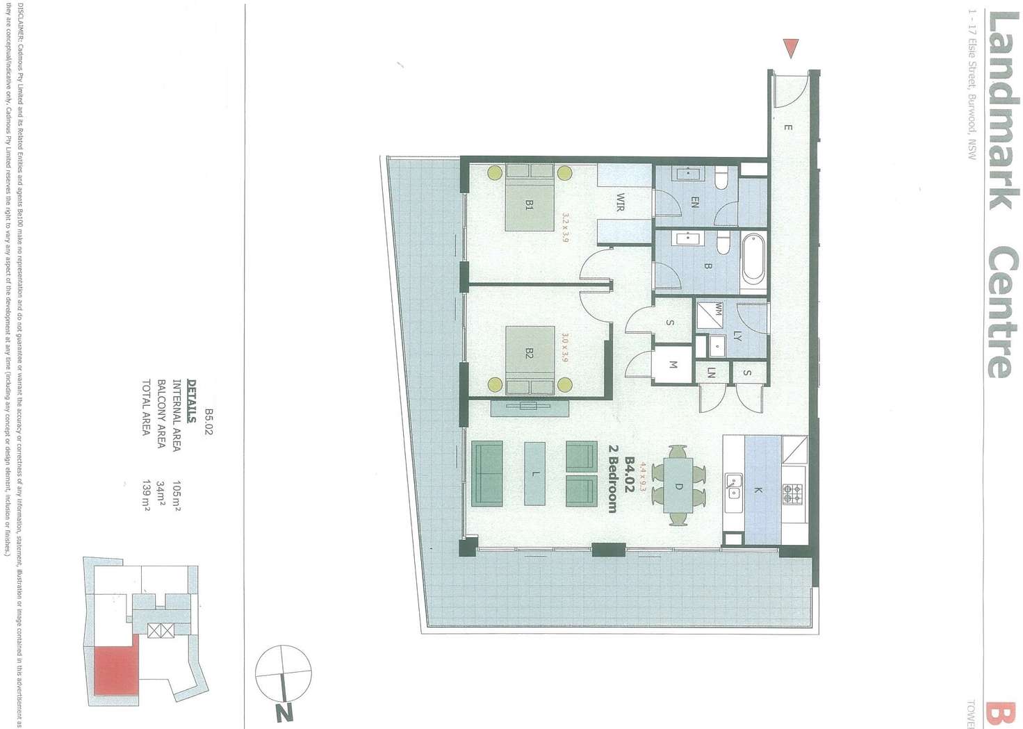 Floorplan of Homely apartment listing, B502/1-17 Elsie Street, Burwood NSW 2134