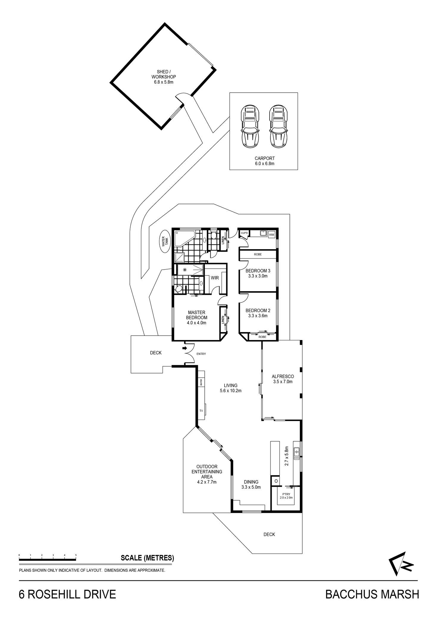 Floorplan of Homely house listing, 6 Rosehill Drive, Bacchus Marsh VIC 3340