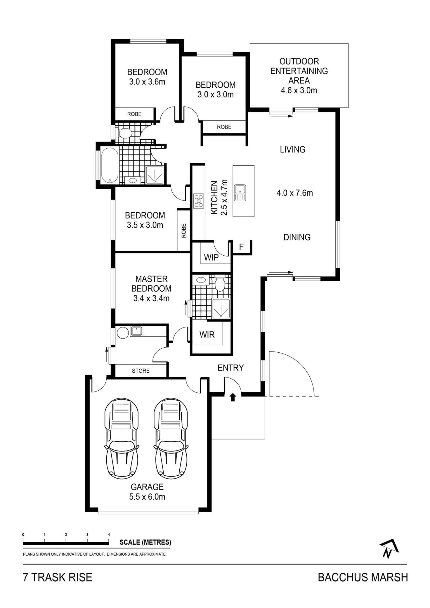 Floorplan of Homely house listing, 7 Trask Rise, Bacchus Marsh VIC 3340